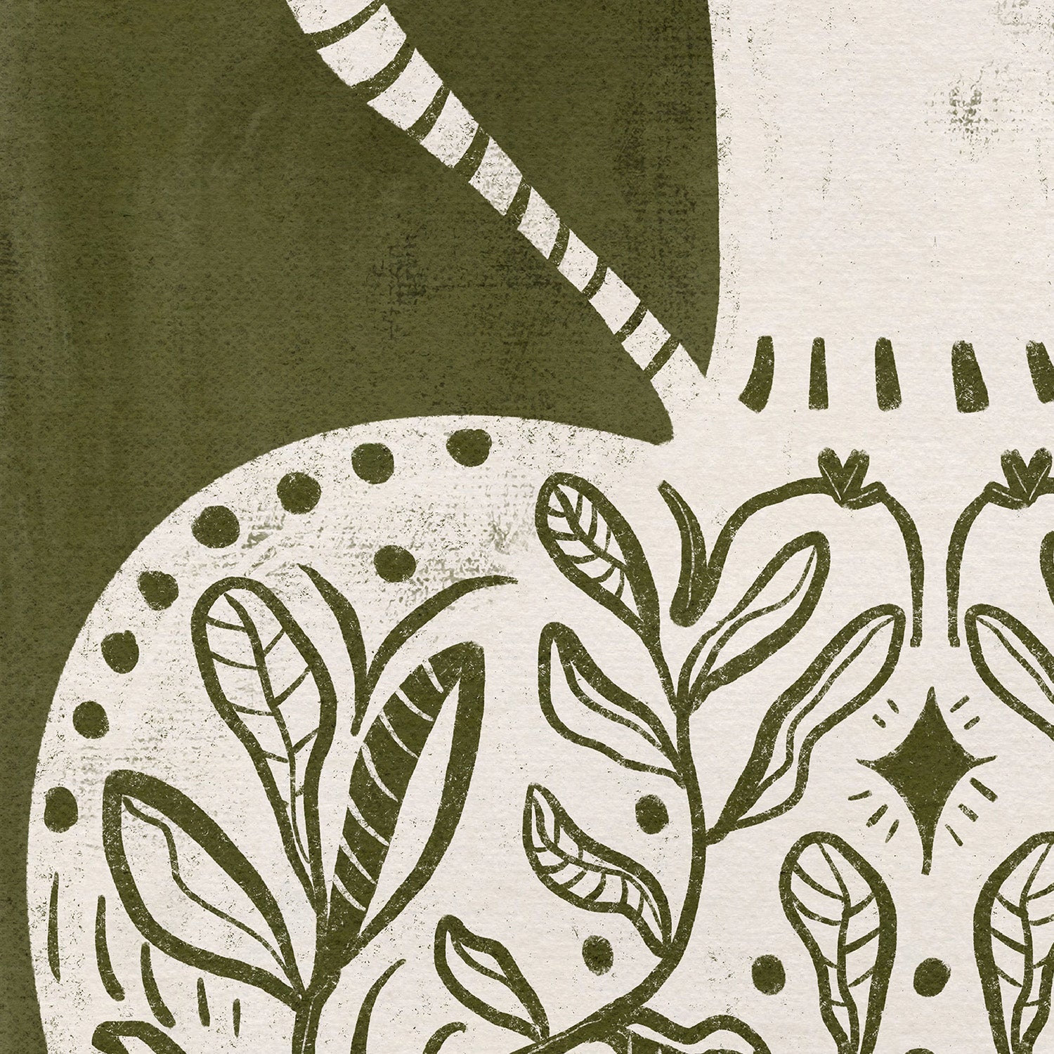 wall-art-print-canvas-poster-framed-Greek Vase Olive Green Illustration-10