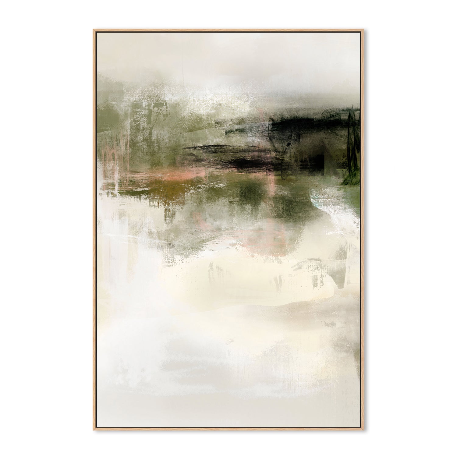 wall-art-print-canvas-poster-framed-Green And Beige, Style A , By Karine Tonial Grimm-4