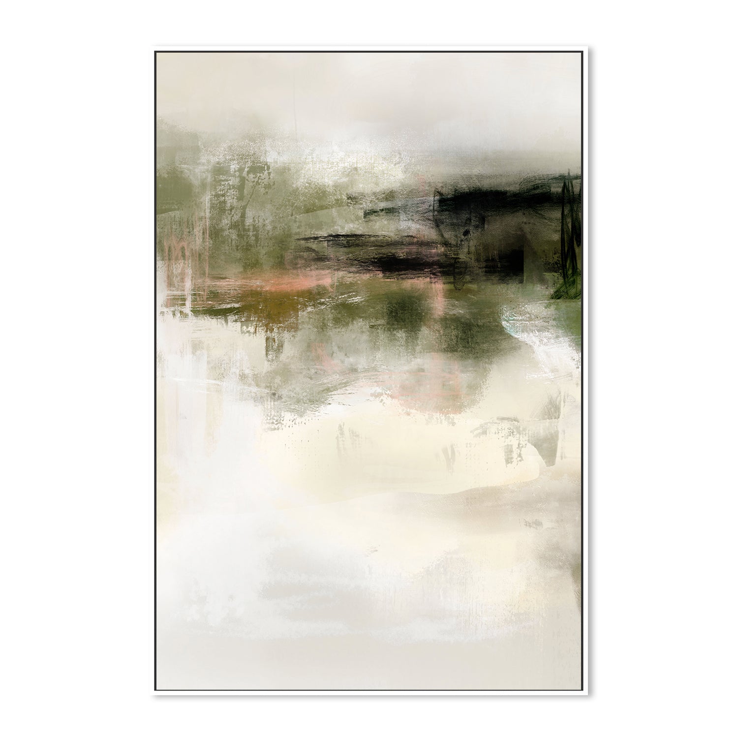 wall-art-print-canvas-poster-framed-Green And Beige, Style A , By Karine Tonial Grimm-5