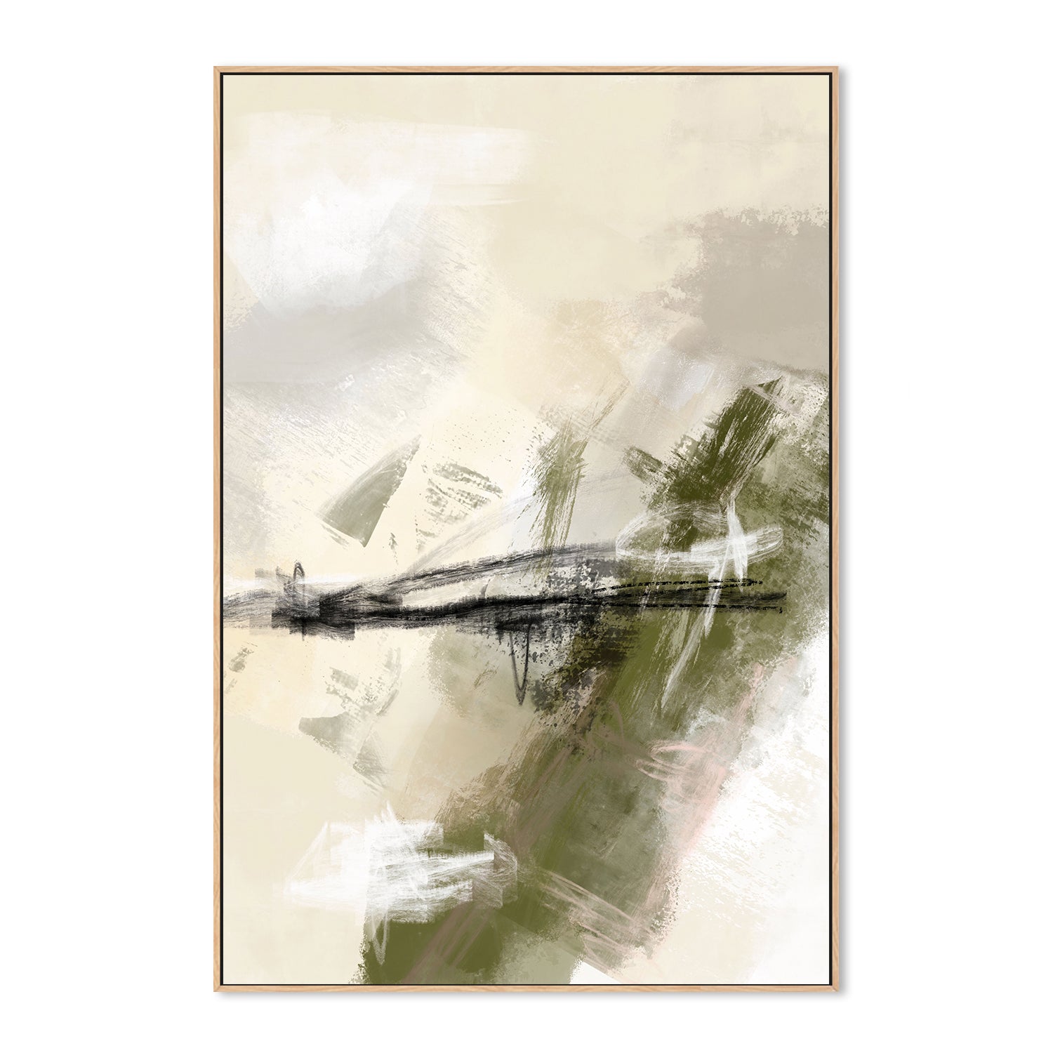 wall-art-print-canvas-poster-framed-Green And Beige, Style B , By Karine Tonial Grimm-4
