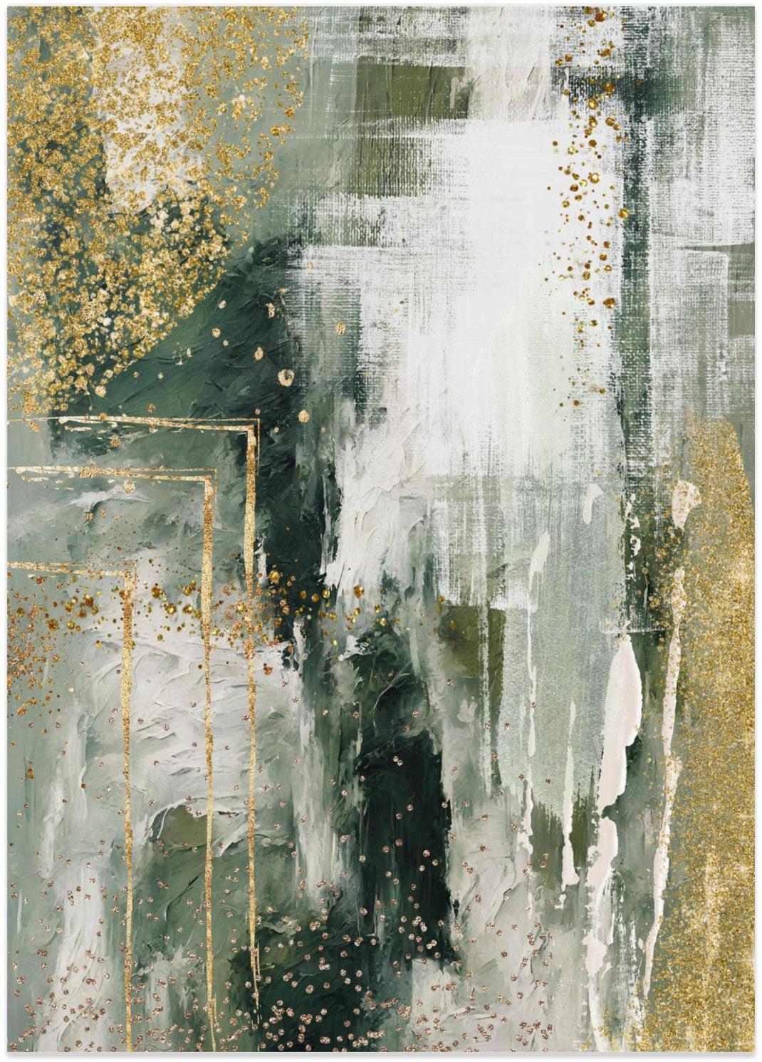 wall-art-print-canvas-poster-framed-Green and Gold Moment 2 , By Sally Ann Moss-1