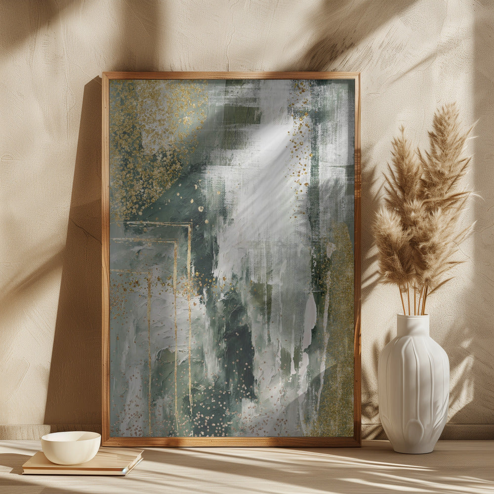 wall-art-print-canvas-poster-framed-Green and Gold Moment 2 , By Sally Ann Moss-2