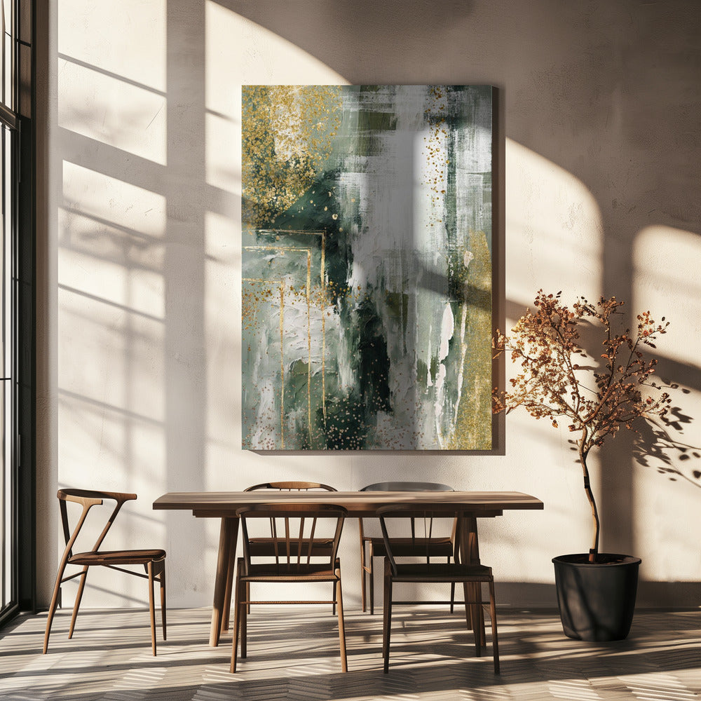 wall-art-print-canvas-poster-framed-Green and Gold Moment 2 , By Sally Ann Moss-4