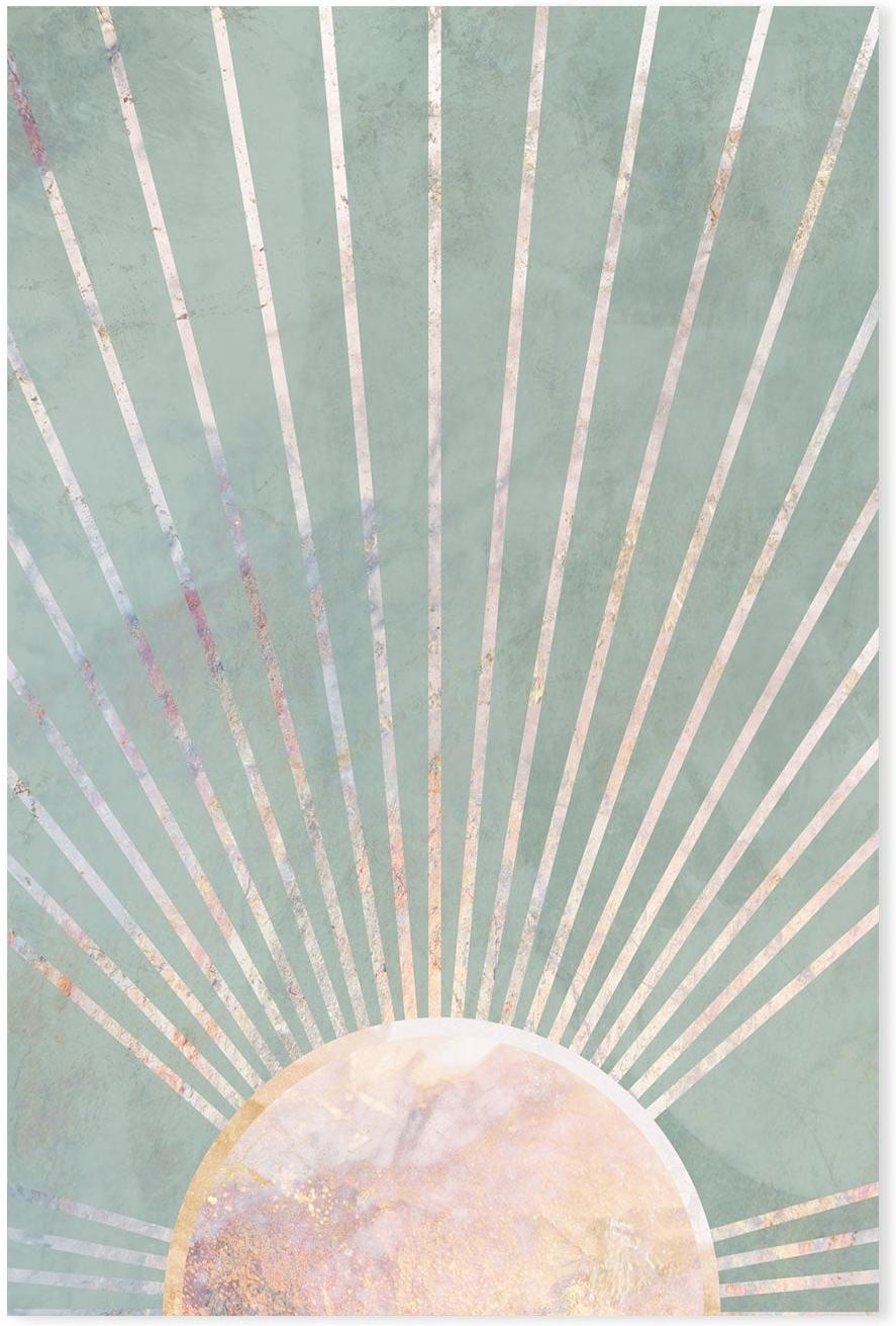 wall-art-print-canvas-poster-framed-Green Boho Sun, Style A , By Sarah Manovski-GIOIA-WALL-ART