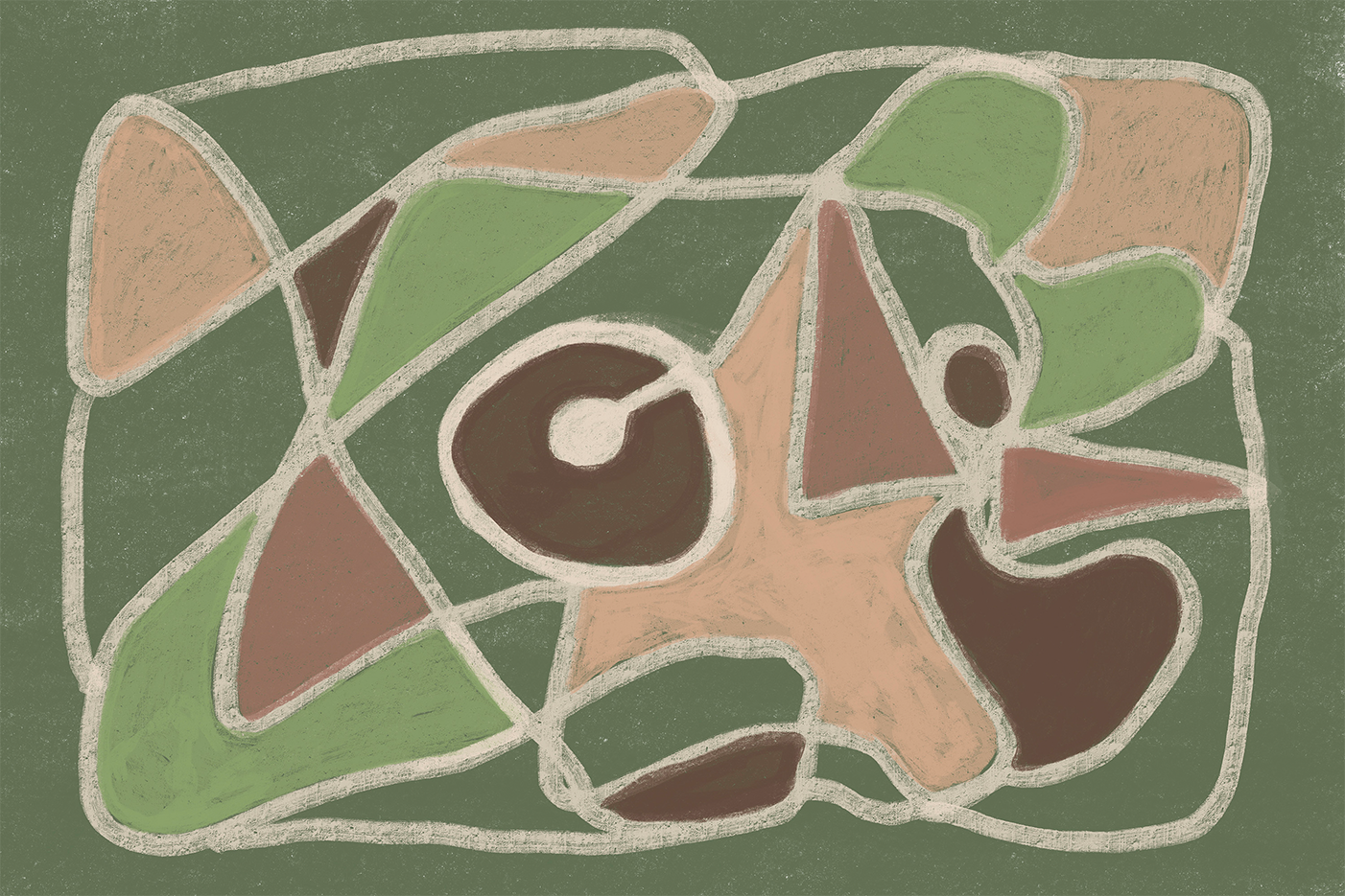 wall-art-print-canvas-poster-framed-Green Brown Abstract , By Sharyn Bursic-1