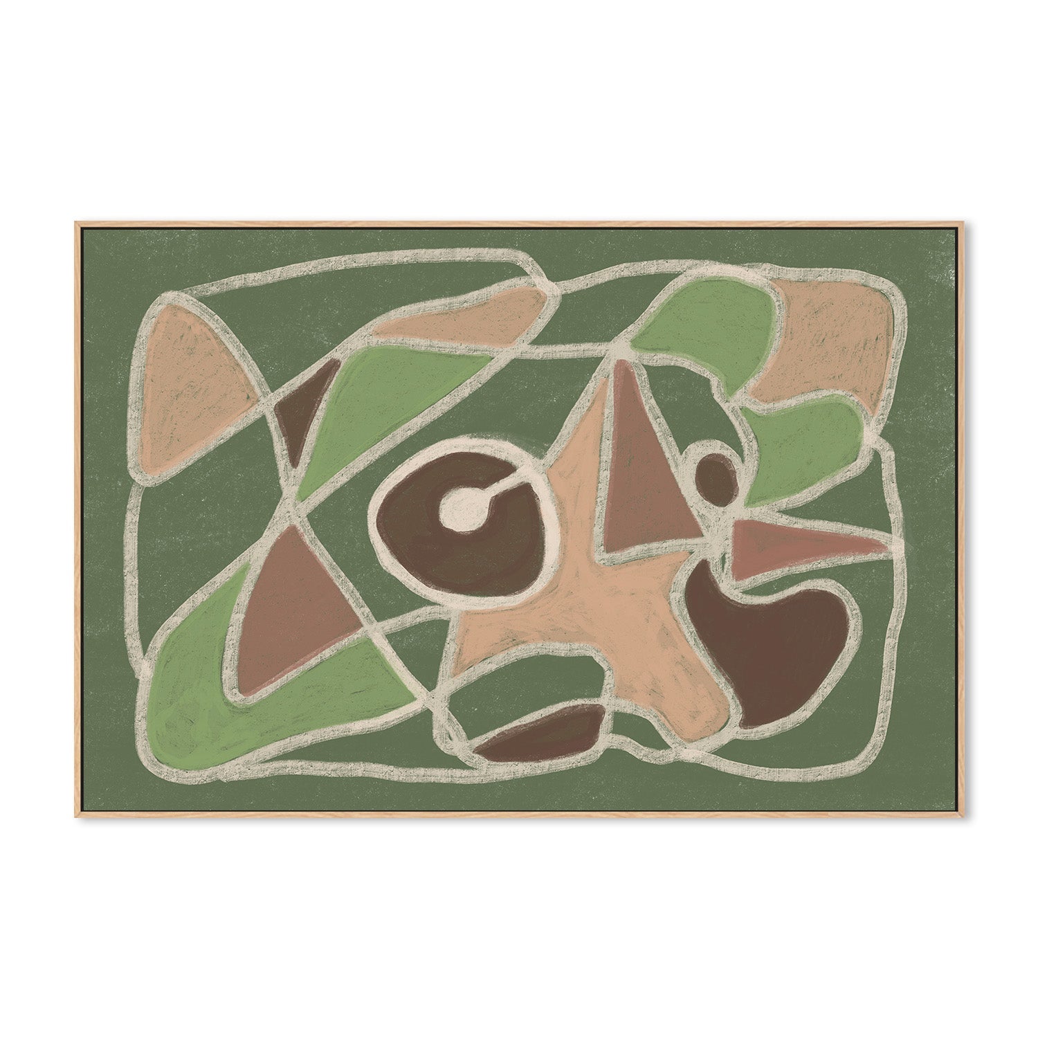 wall-art-print-canvas-poster-framed-Green Brown Abstract , By Sharyn Bursic-4