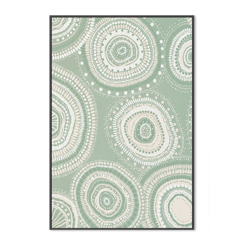 wall-art-print-canvas-poster-framed-Green Dancing Bora Rings, Style A , By Leah Cummins-GIOIA-WALL-ART
