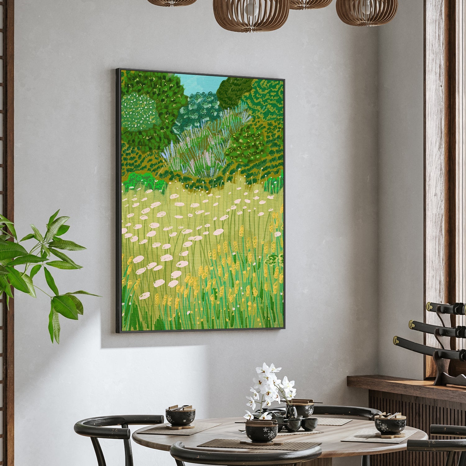 wall-art-print-canvas-poster-framed-Green Forest , By Kartika Paramita-2