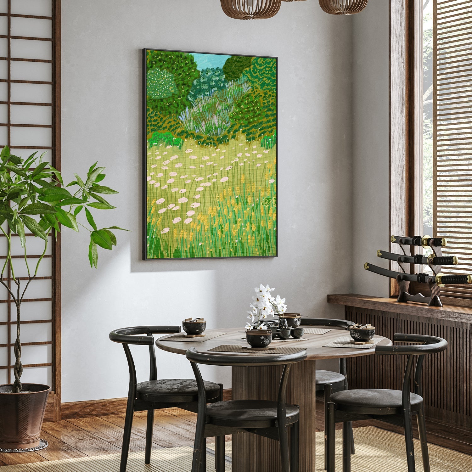 wall-art-print-canvas-poster-framed-Green Forest , By Kartika Paramita-7