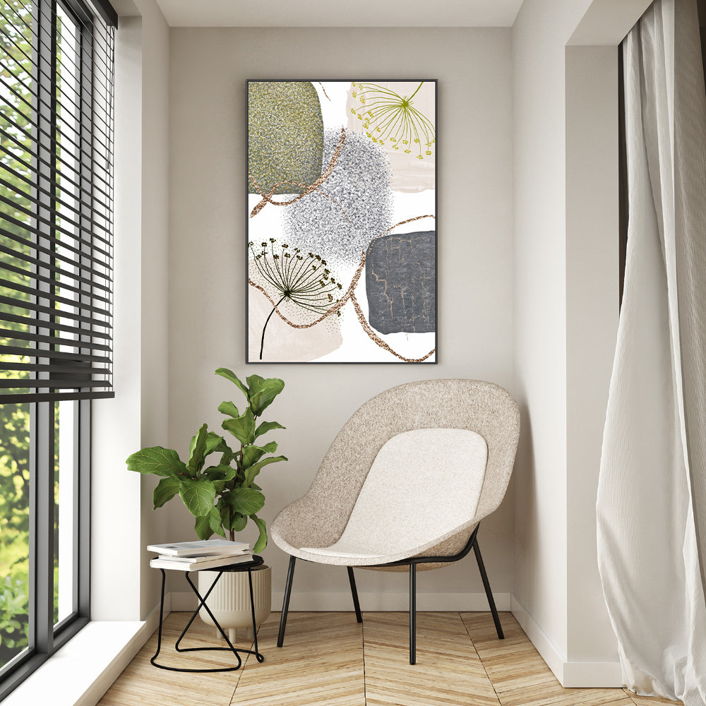 wall-art-print-canvas-poster-framed-Green Grey, Style C , By Sally Ann Moss-GIOIA-WALL-ART