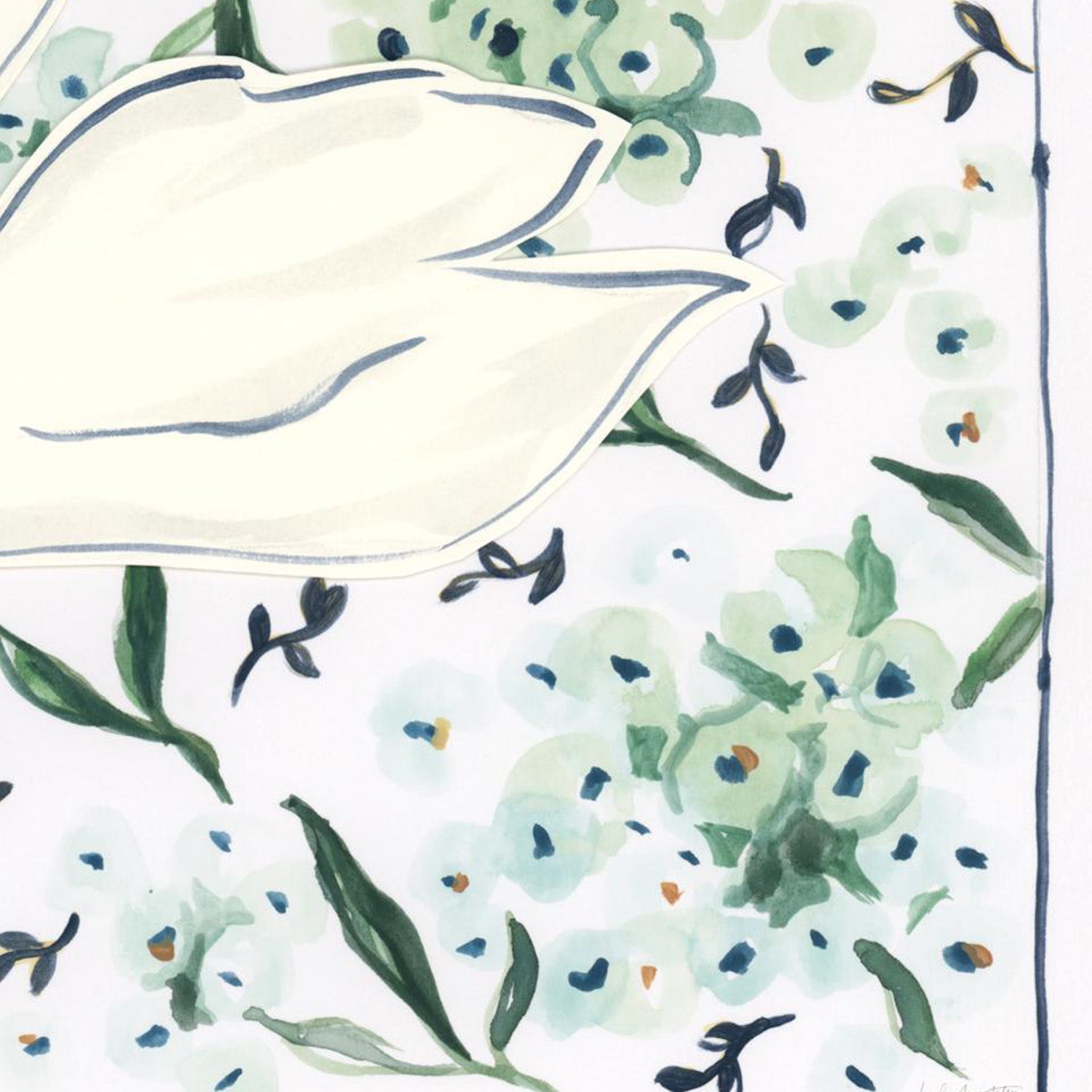 wall-art-print-canvas-poster-framed-Green Hydrangea Swan-11