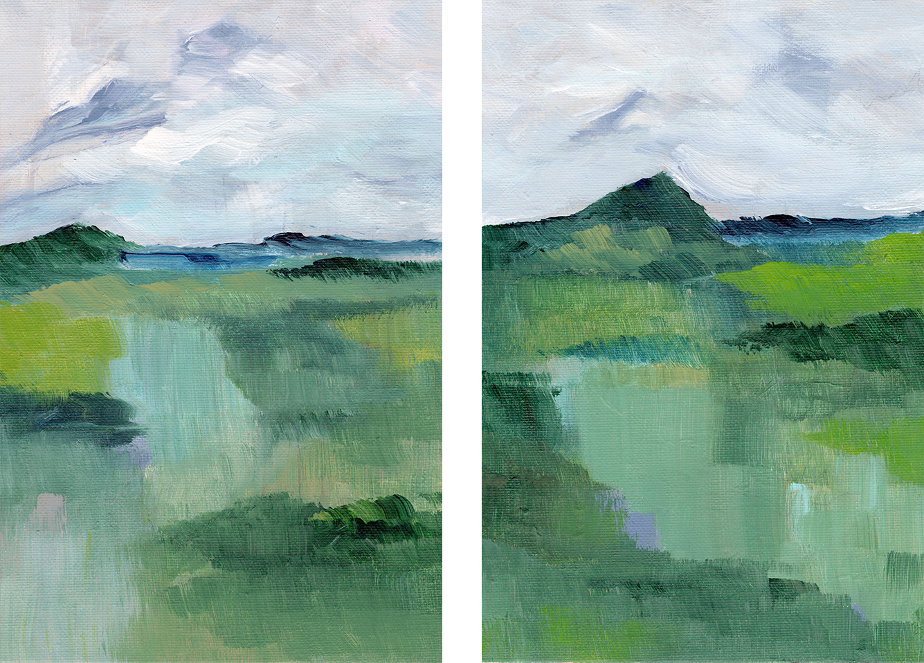 wall-art-print-canvas-poster-framed-Green, Style A & B, Set Of 2 , By Nikita Jariwala-1