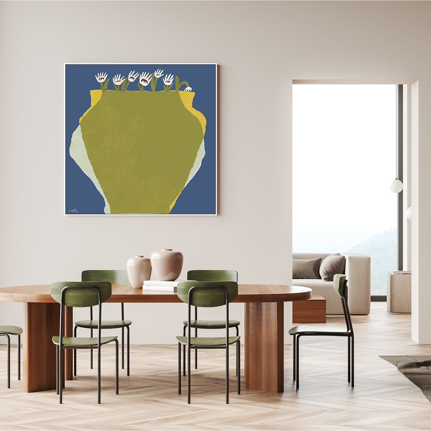 wall-art-print-canvas-poster-framed-Green Vase , By Andelle Art-7