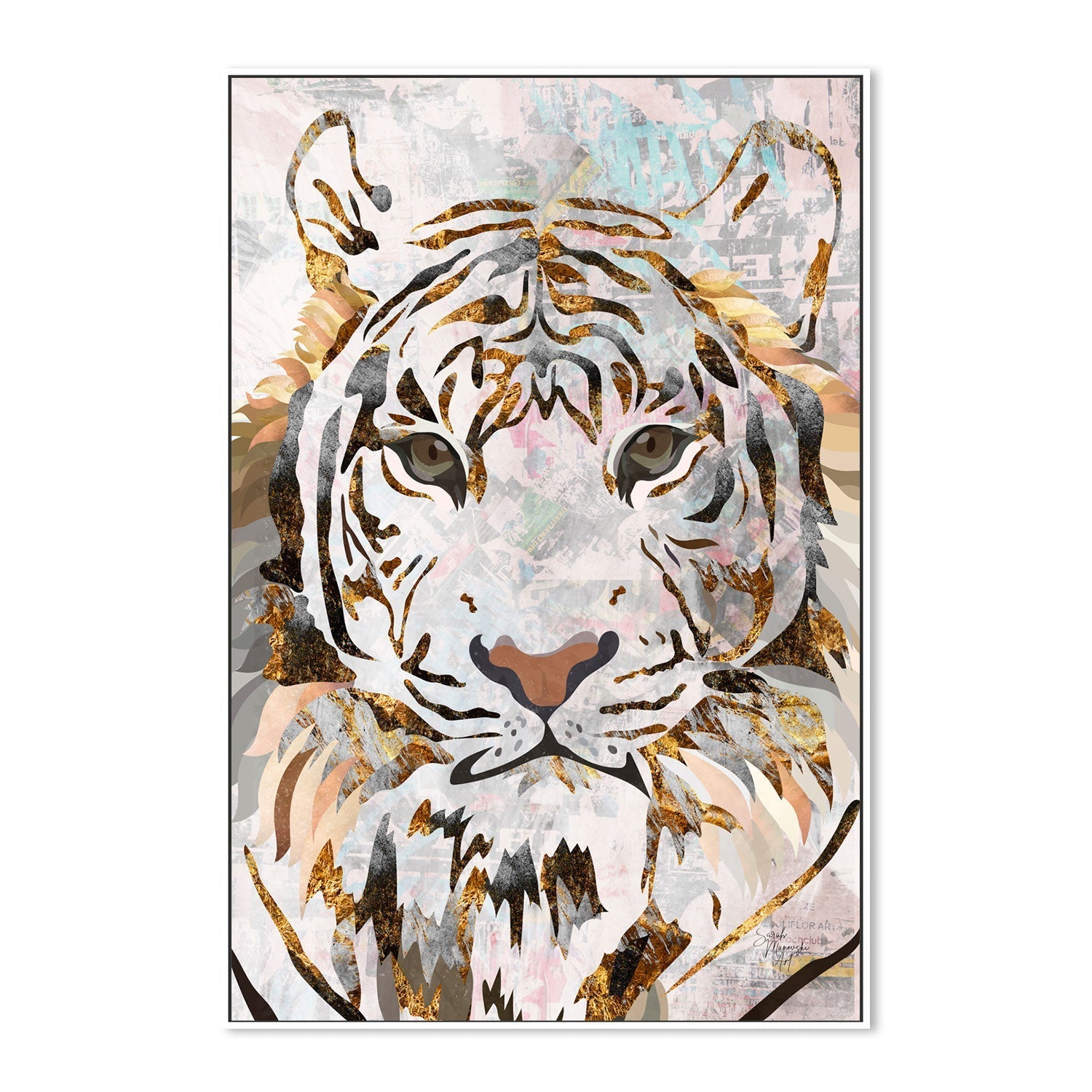wall-art-print-canvas-poster-framed-Grunge Tiger , By Sarah Manovski-GIOIA-WALL-ART