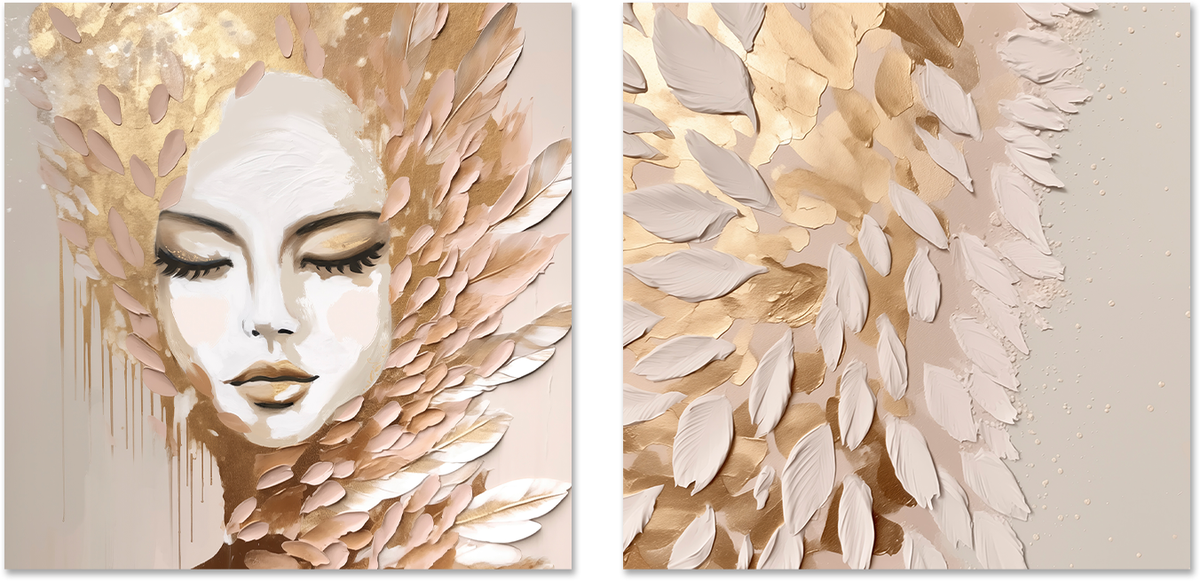 wall-art-print-canvas-poster-framed-Halo, Style A & B, Set Of 2 , By Bella Eve-1