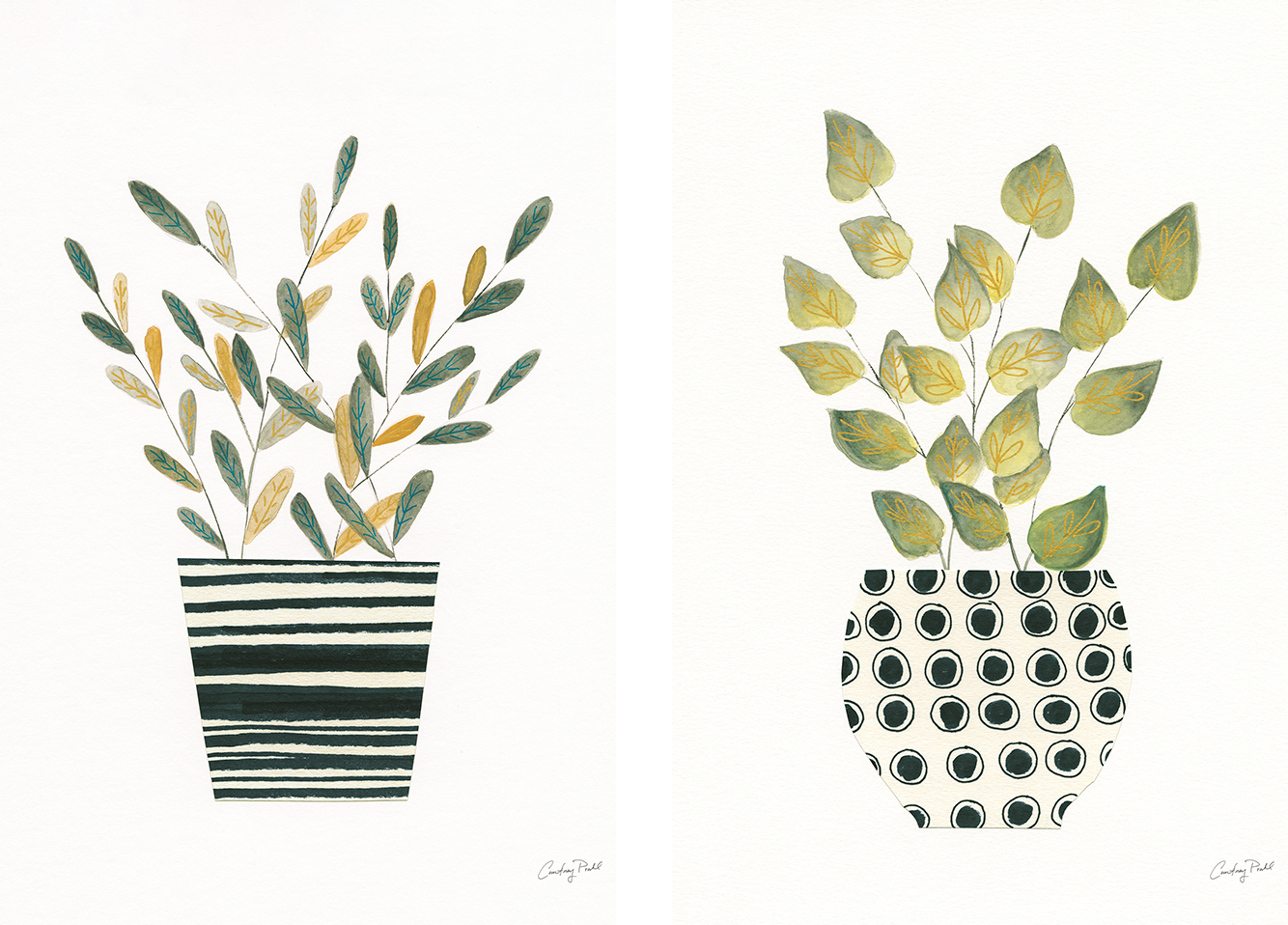 wall-art-print-canvas-poster-framed-Herb Garden, Style A & C, Set Of 2 , By Courtney Prahl-1