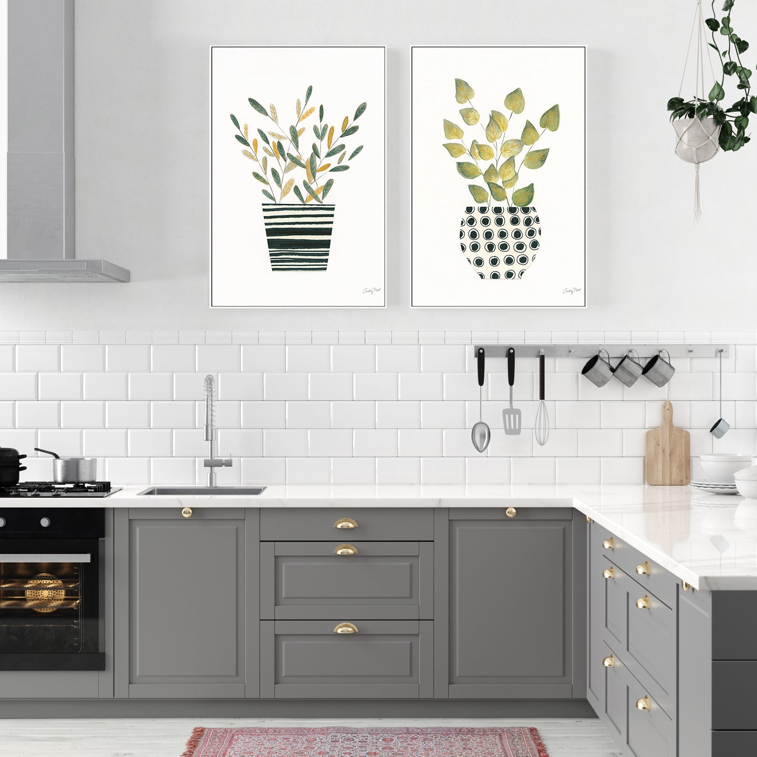 wall-art-print-canvas-poster-framed-Herb Garden, Style A & C, Set Of 2 , By Courtney Prahl-7