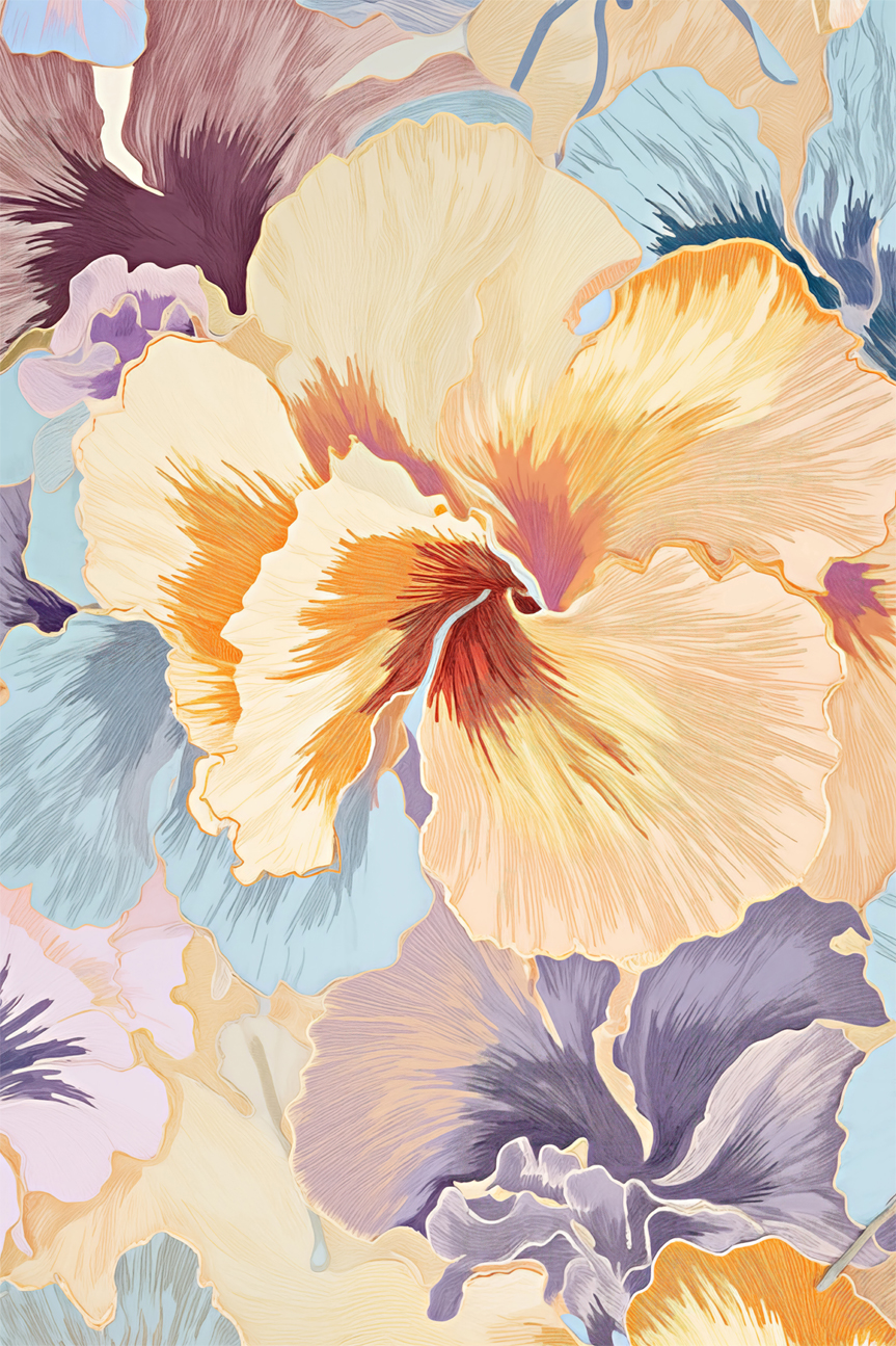 wall-art-print-canvas-poster-framed-Hibiscus Swirl , By Unratio-1