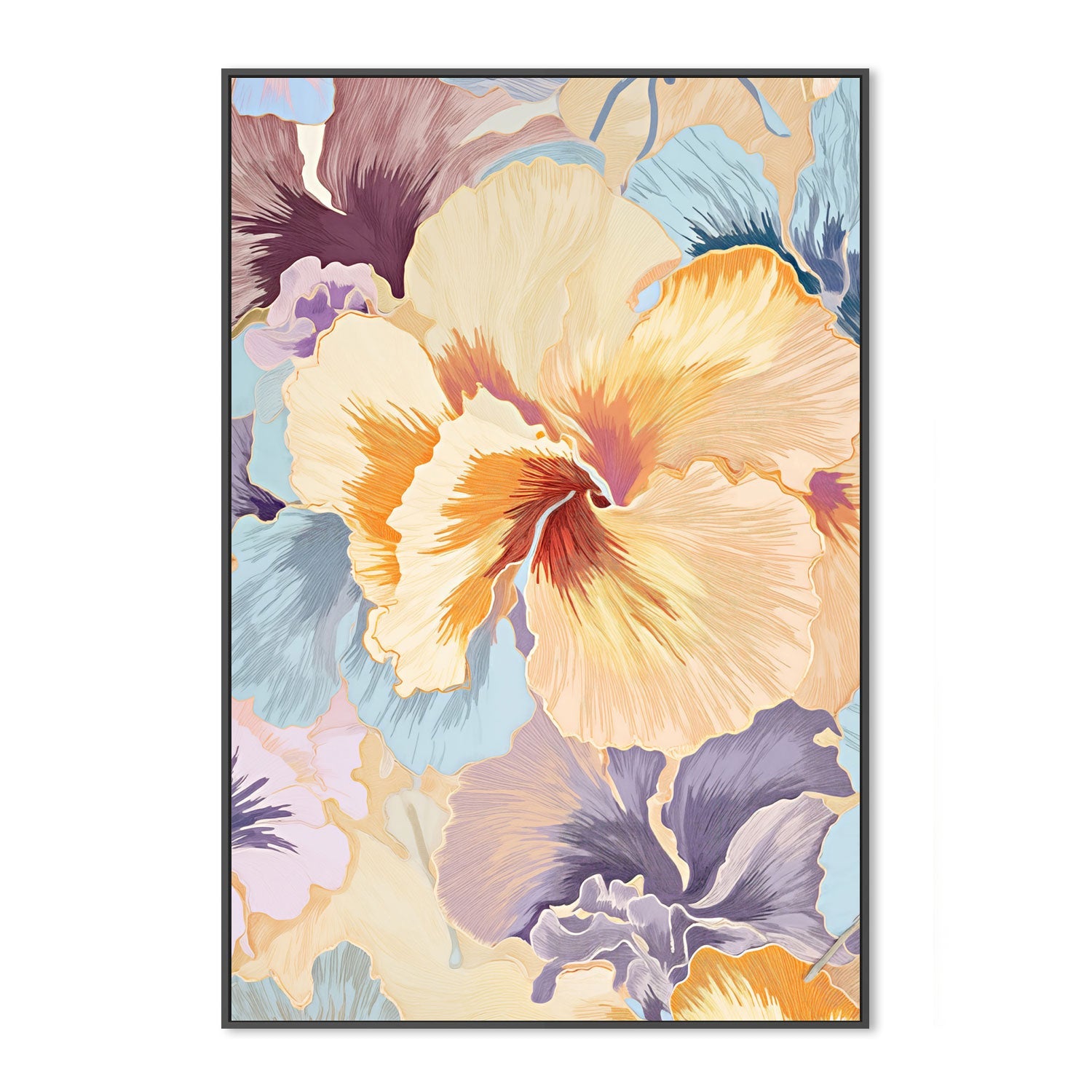 wall-art-print-canvas-poster-framed-Hibiscus Swirl , By Unratio-3