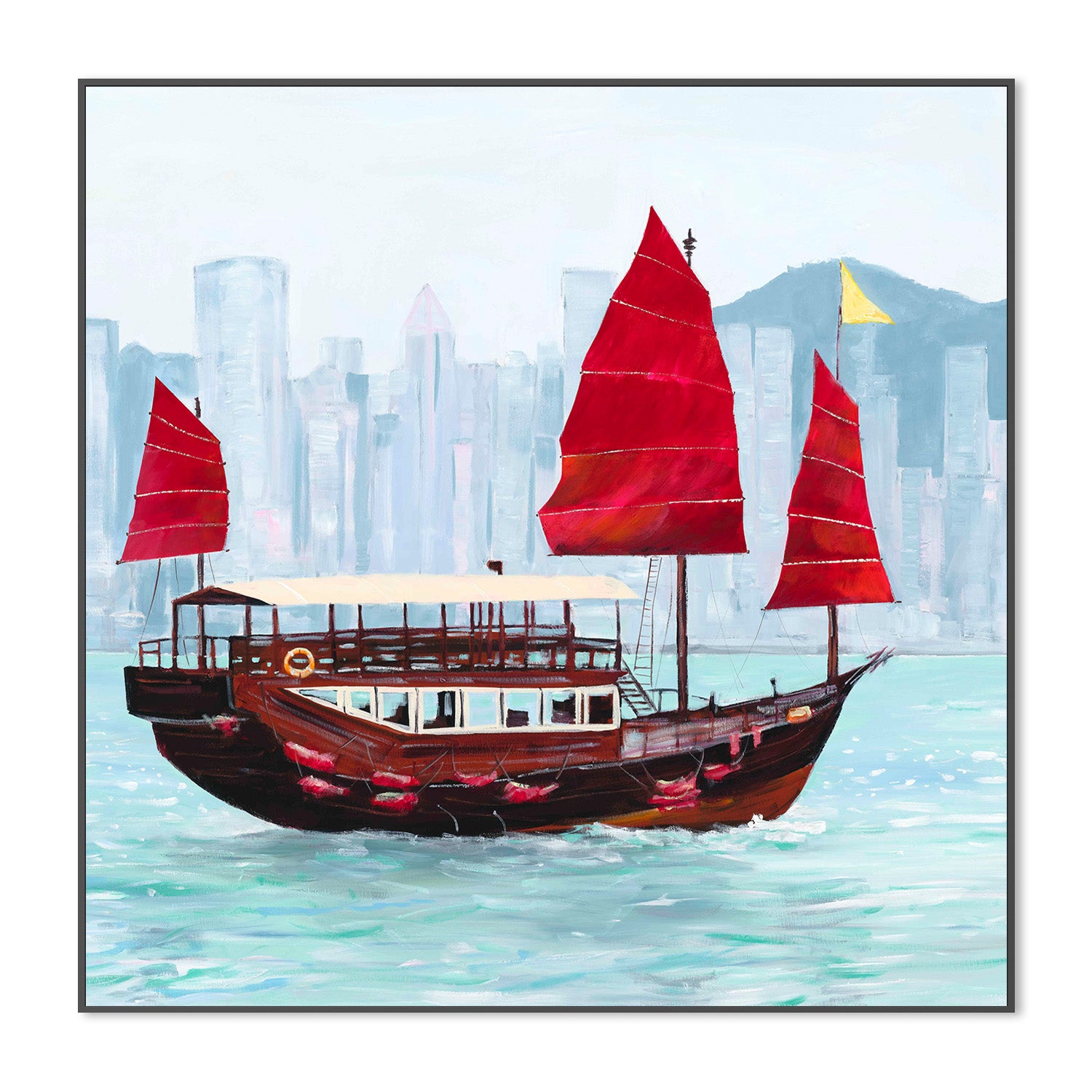 wall-art-print-canvas-poster-framed-Hong Kong Harbour-3