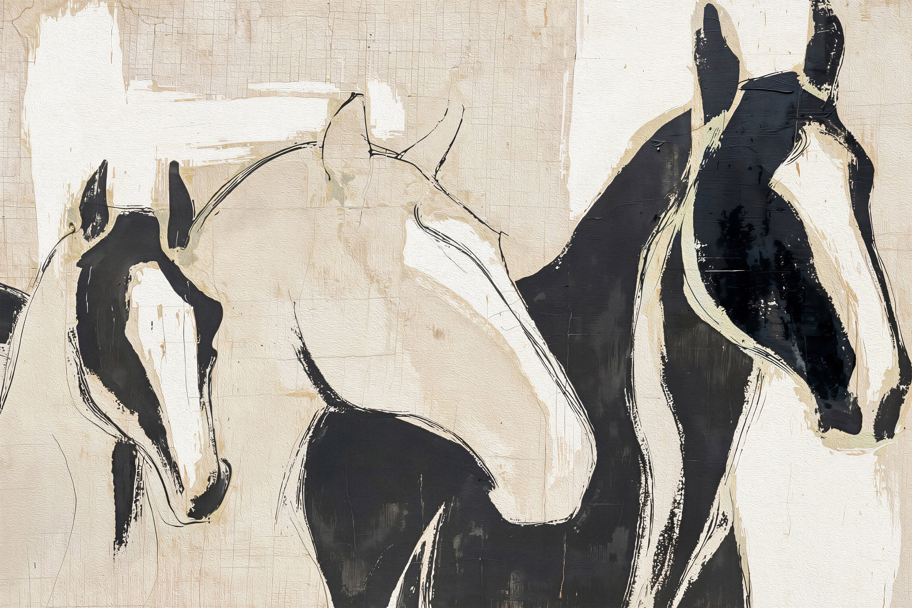 wall-art-print-canvas-poster-framed-horse family-1