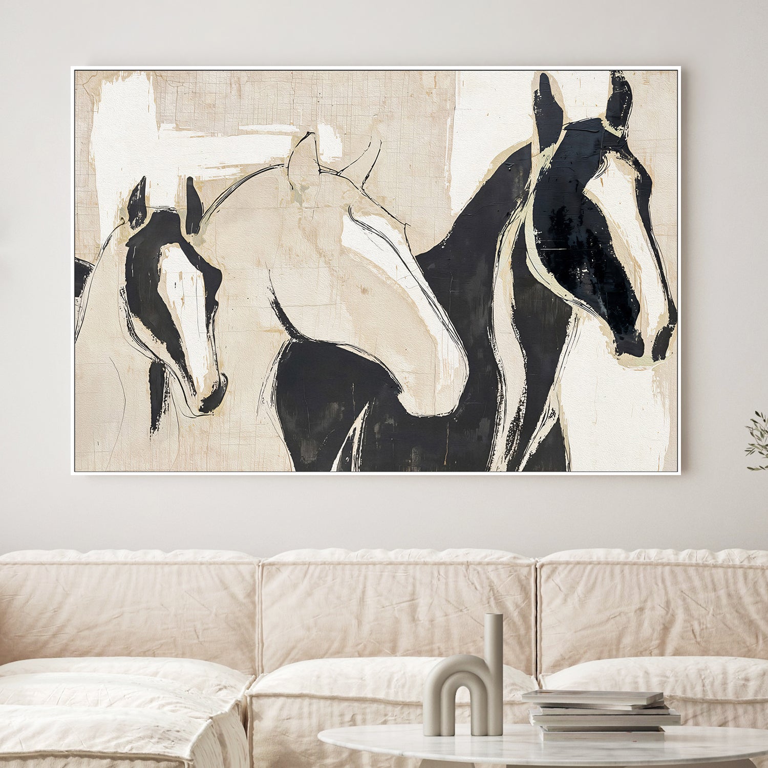 wall-art-print-canvas-poster-framed-horse family-2