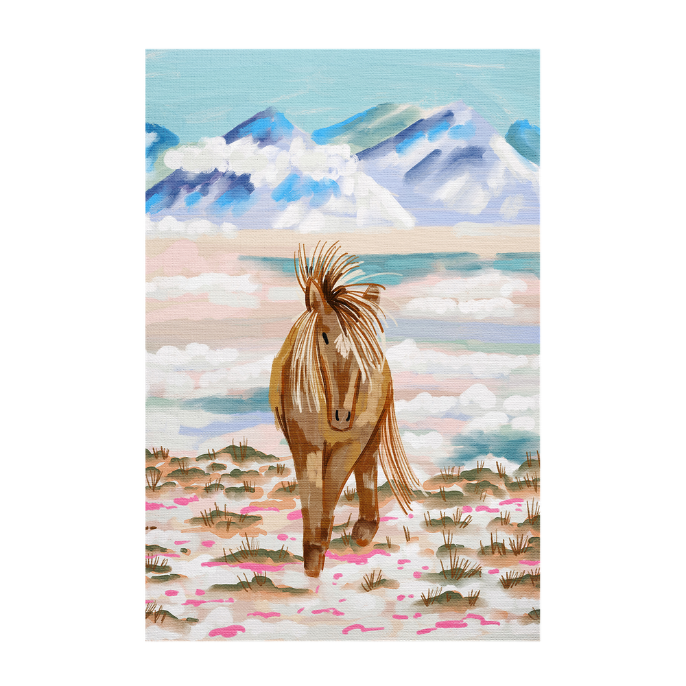 wall-art-print-canvas-poster-framed-Horse In Winter Mountain , By Kartika Paramita-2