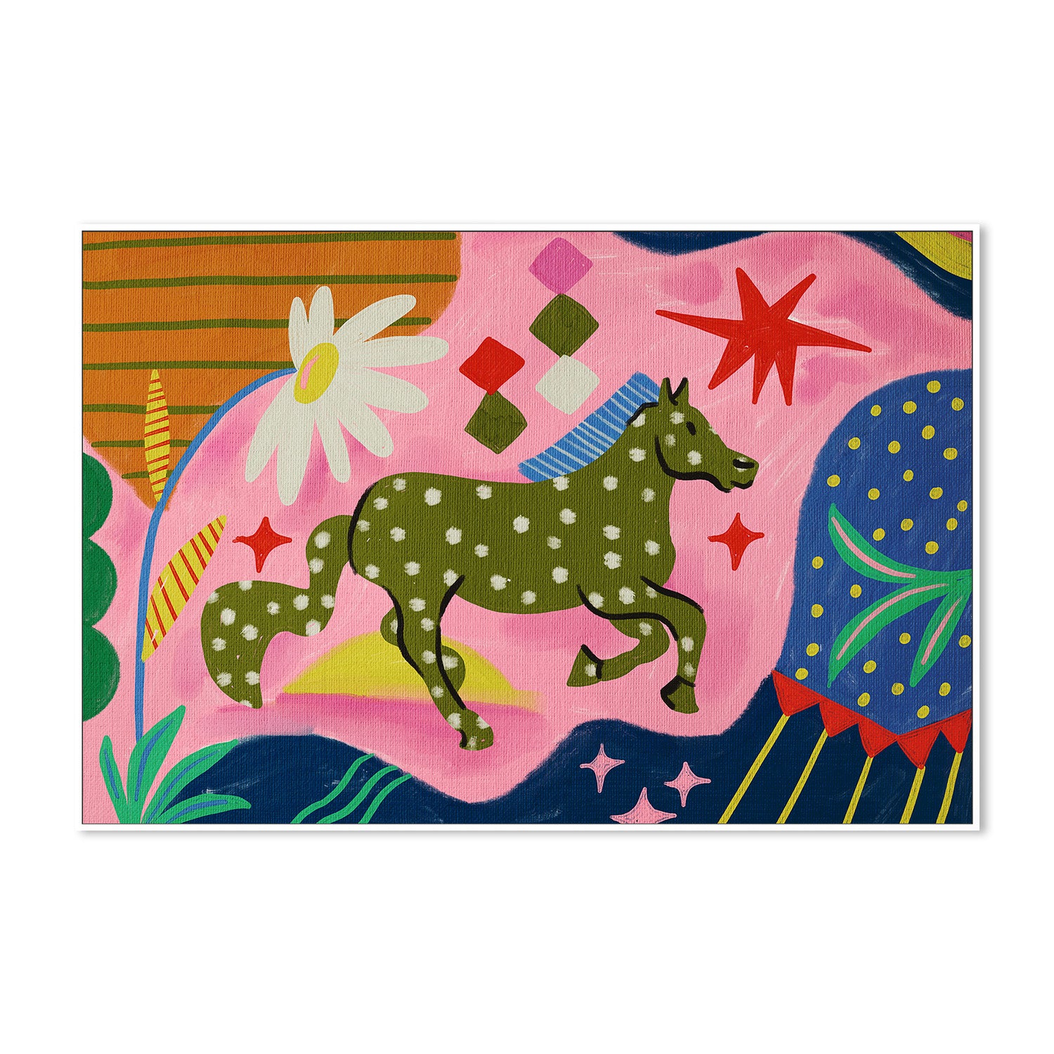 wall-art-print-canvas-poster-framed-Horse With Geometric , By Kartika Paramita-6