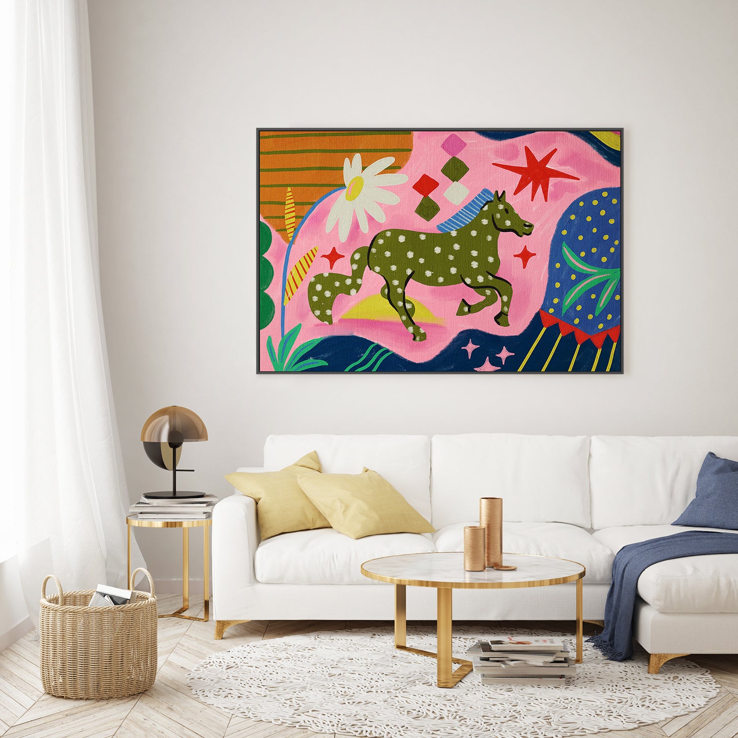 wall-art-print-canvas-poster-framed-Horse With Geometric , By Kartika Paramita-8