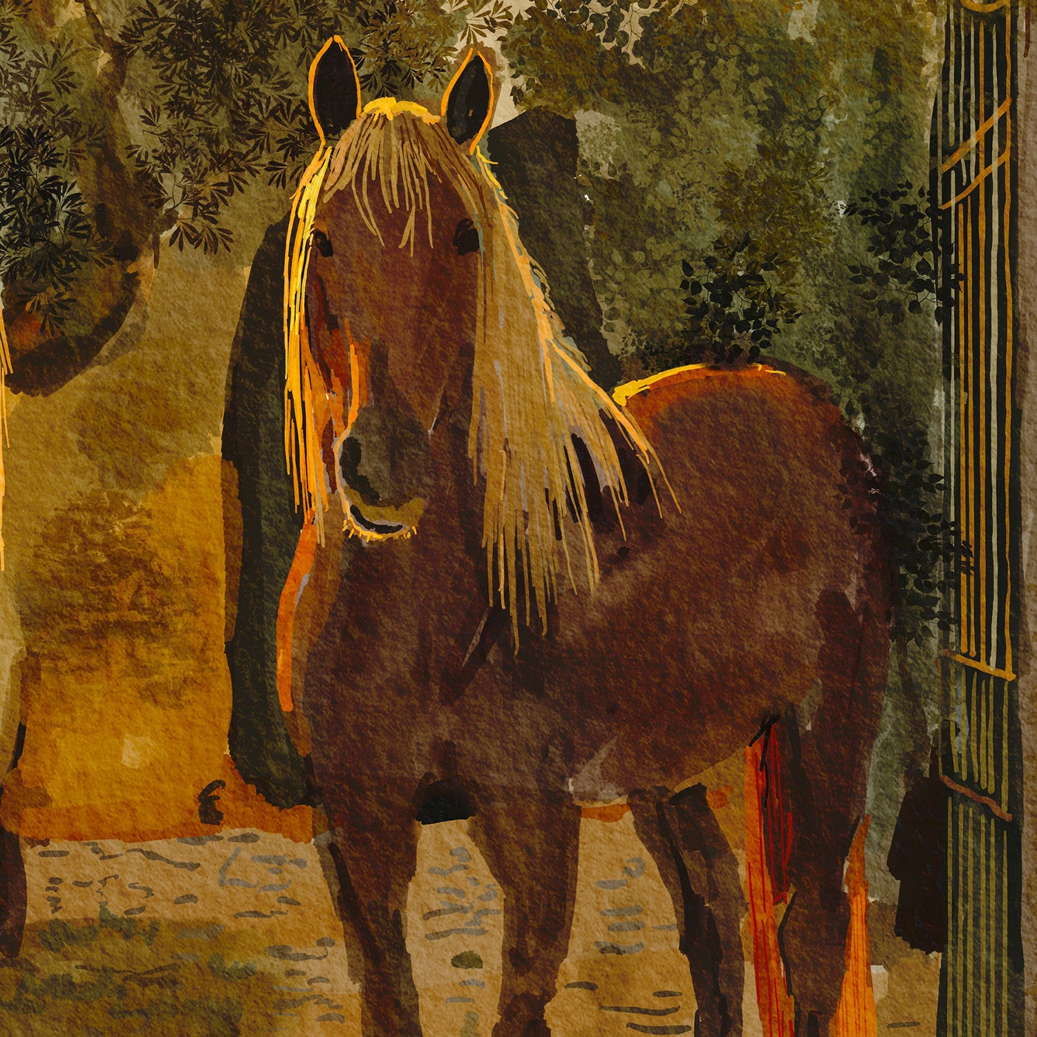 wall-art-print-canvas-poster-framed-Horses House-11