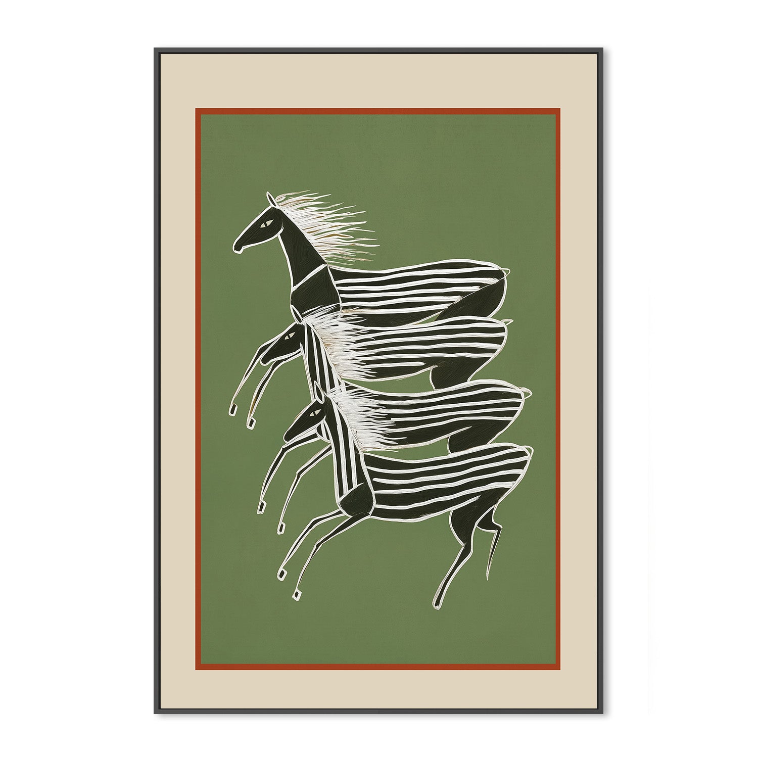 wall-art-print-canvas-poster-framed-Horses In Stripes-3