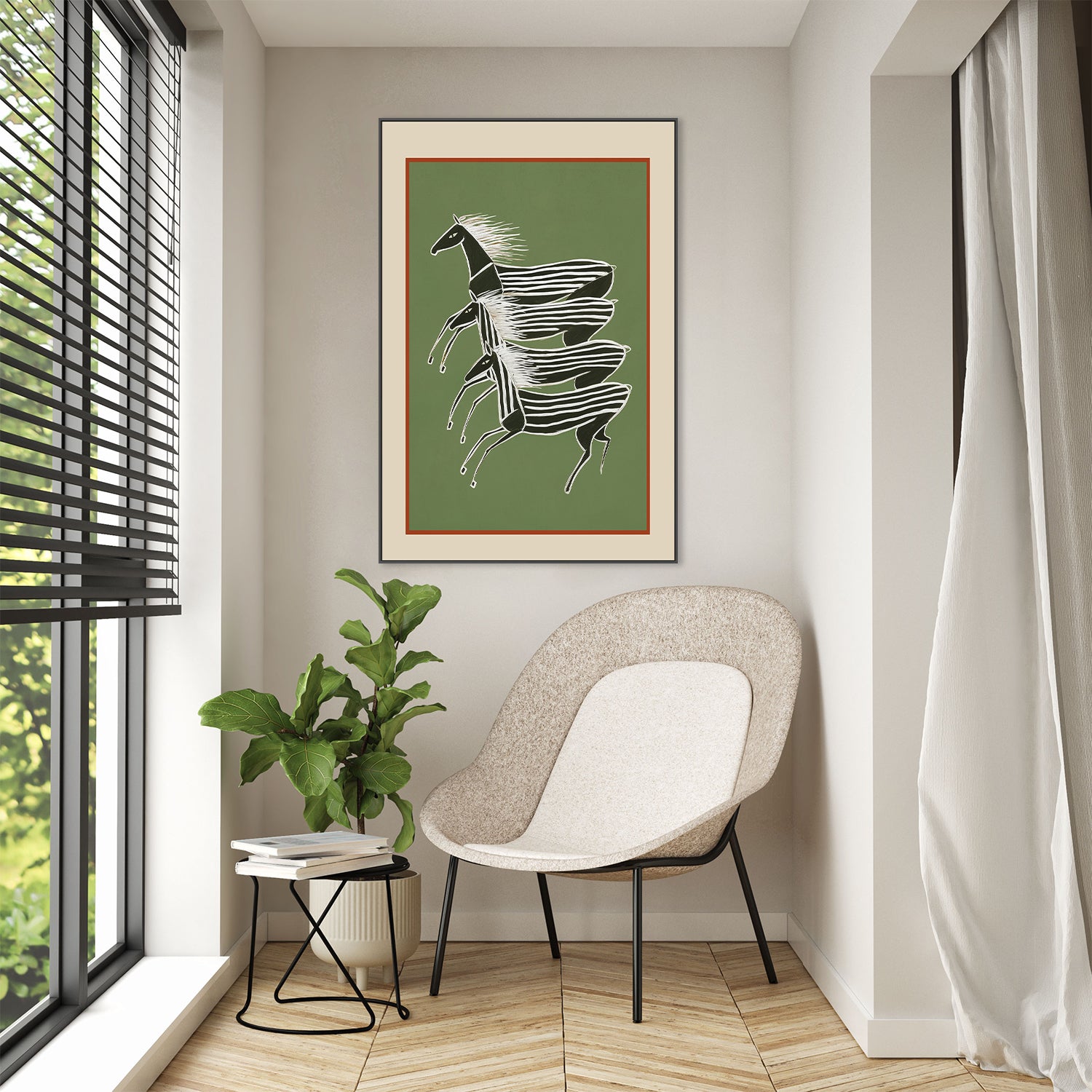 wall-art-print-canvas-poster-framed-Horses In Stripes-7