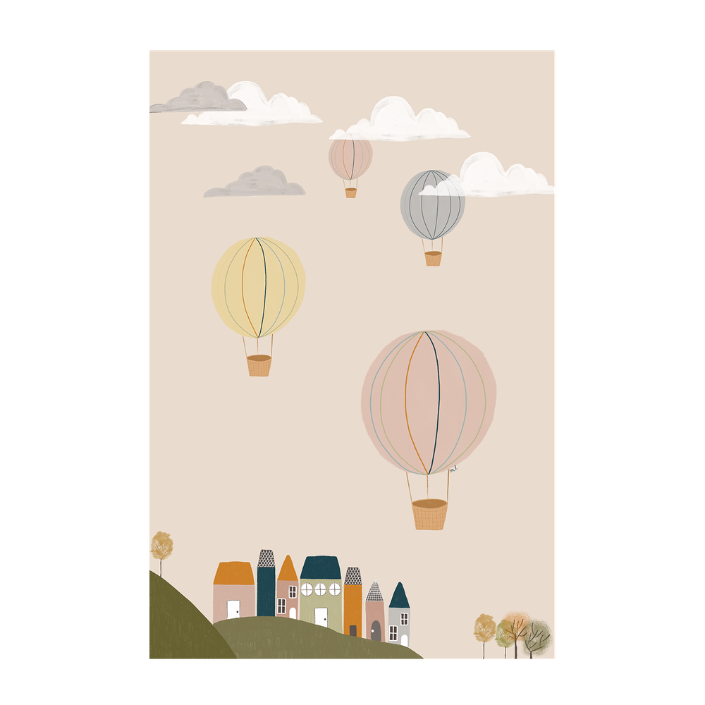 wall-art-print-canvas-poster-framed-Hot Air Balloons, Set of 2 , By Menina Lisboa-9