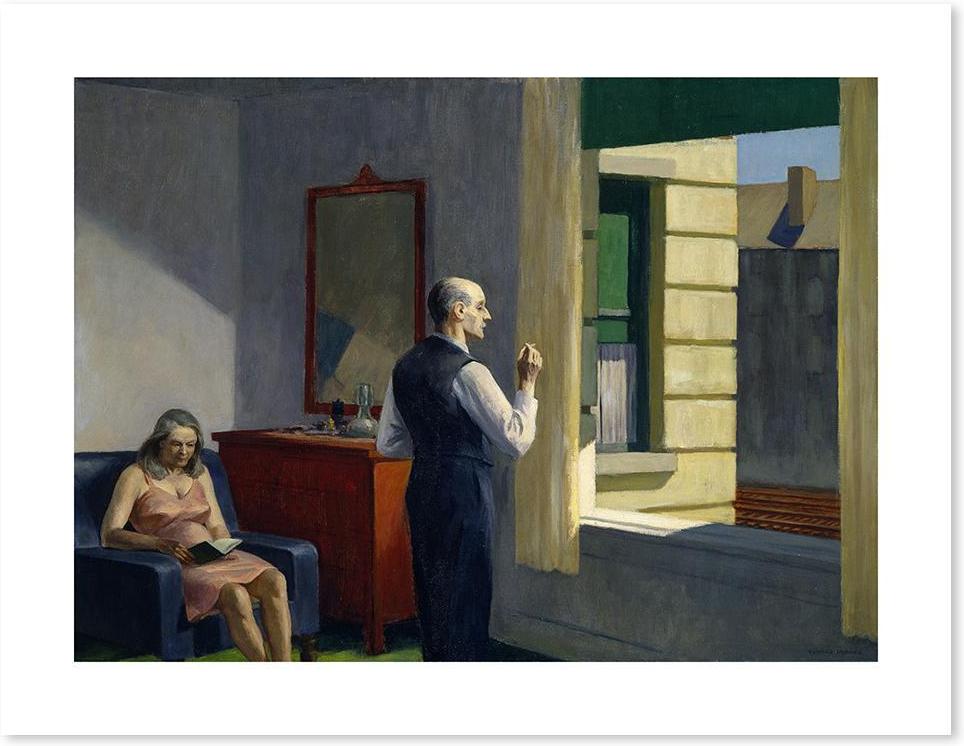 wall-art-print-canvas-poster-framed-Hotel By A Railroad, By Edward Hopper-by-Gioia Wall Art-Gioia Wall Art