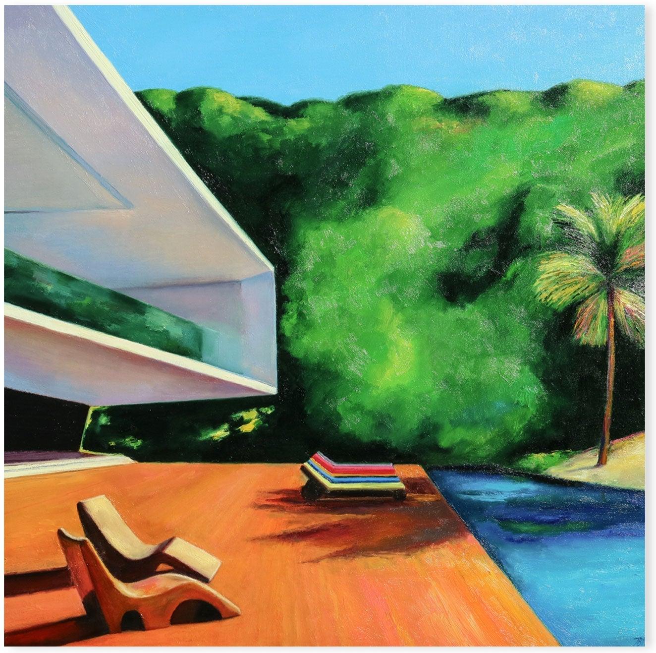 wall-art-print-canvas-poster-framed-House By The Beach , By Ieva Baklane-GIOIA-WALL-ART