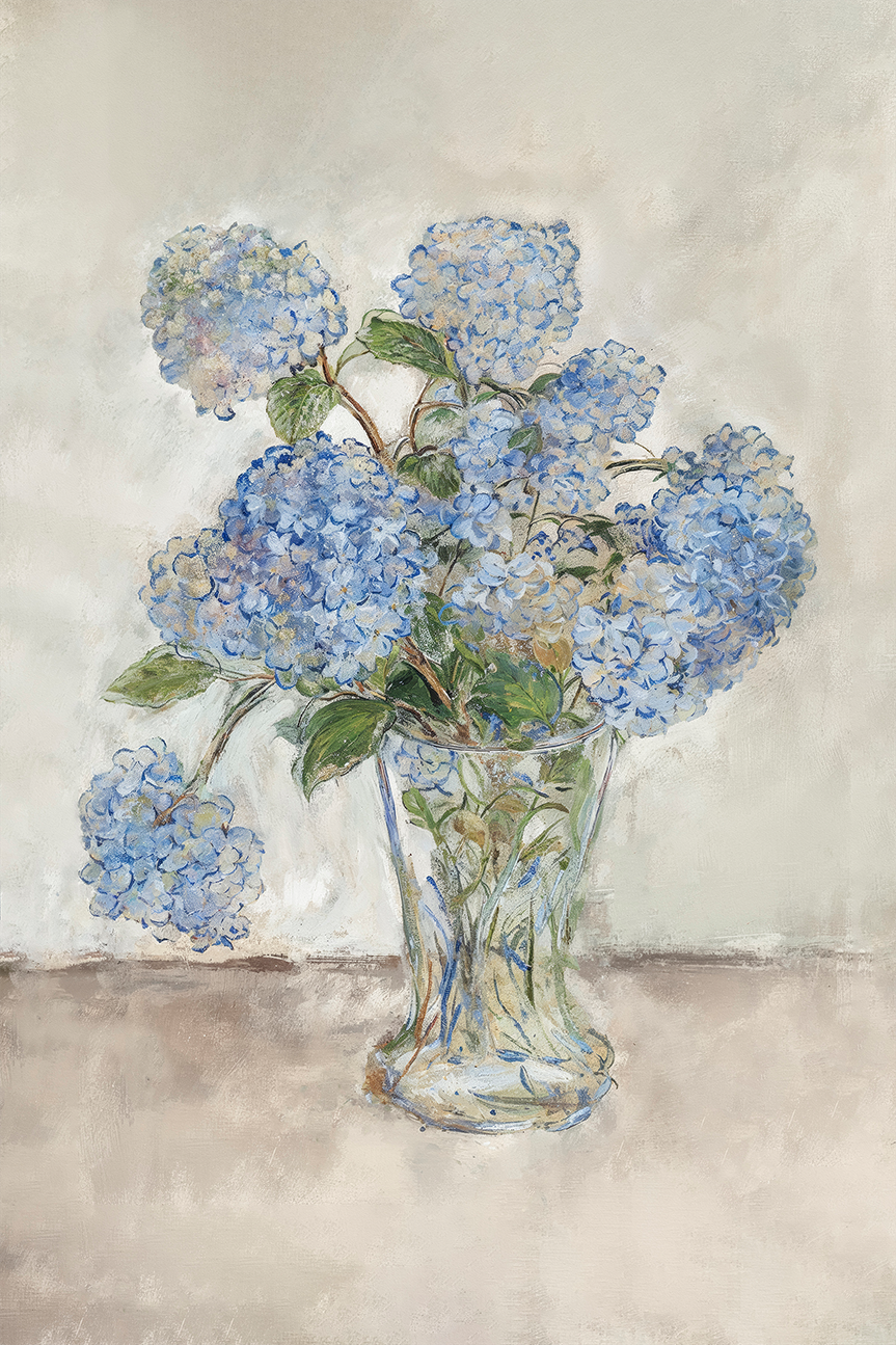 wall-art-print-canvas-poster-framed-Hydrangeas Blue , By Lady Hana-1