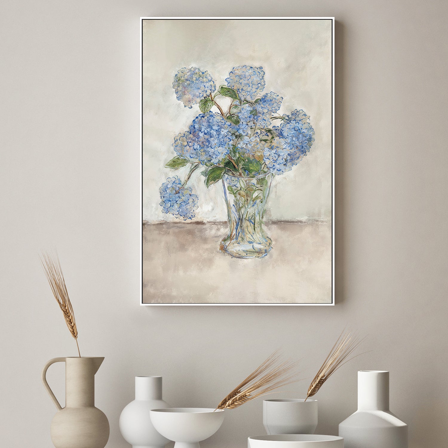 wall-art-print-canvas-poster-framed-Hydrangeas Blue , By Lady Hana-2