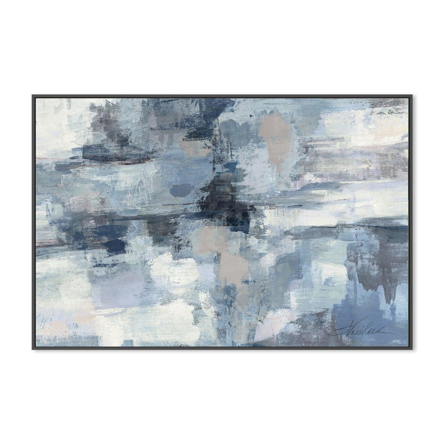 wall-art-print-canvas-poster-framed-In the Clouds Indigo and Gray-by-Silvia Vassileva-Gioia Wall Art