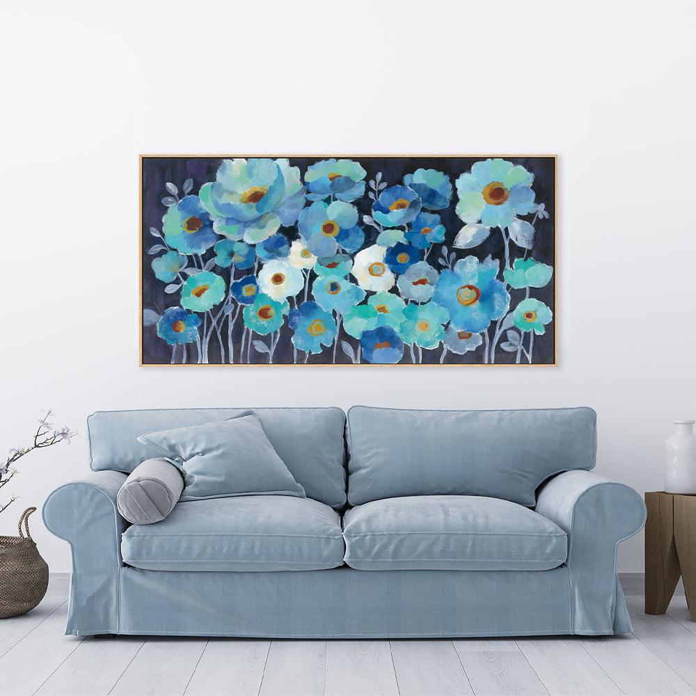 wall-art-print-canvas-poster-framed-Indigo Flowers-by-Silvia Vassileva-Gioia Wall Art