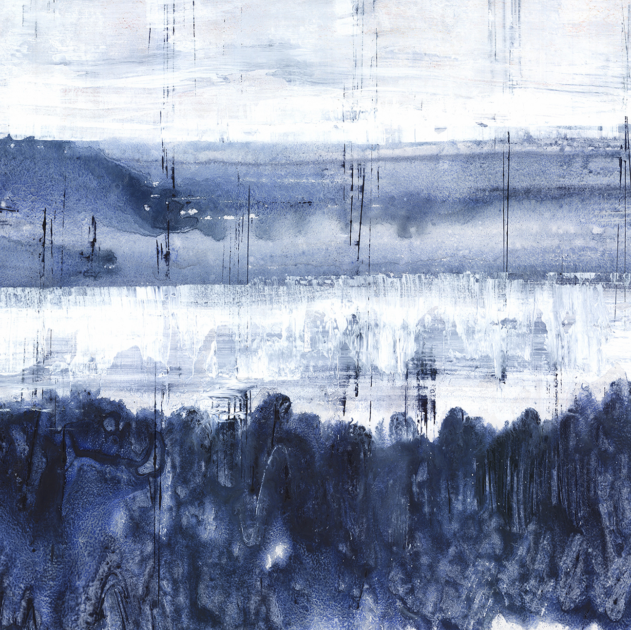 wall-art-print-canvas-poster-framed-Indigo Landscape , By Maya Woods-1