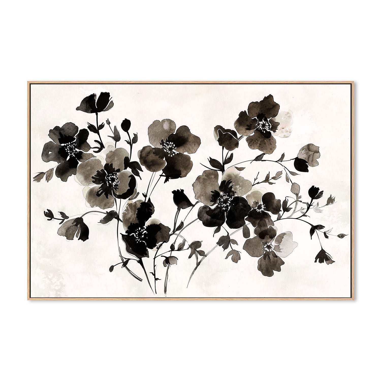 wall-art-print-canvas-poster-framed-Ink Florals, Style A-4