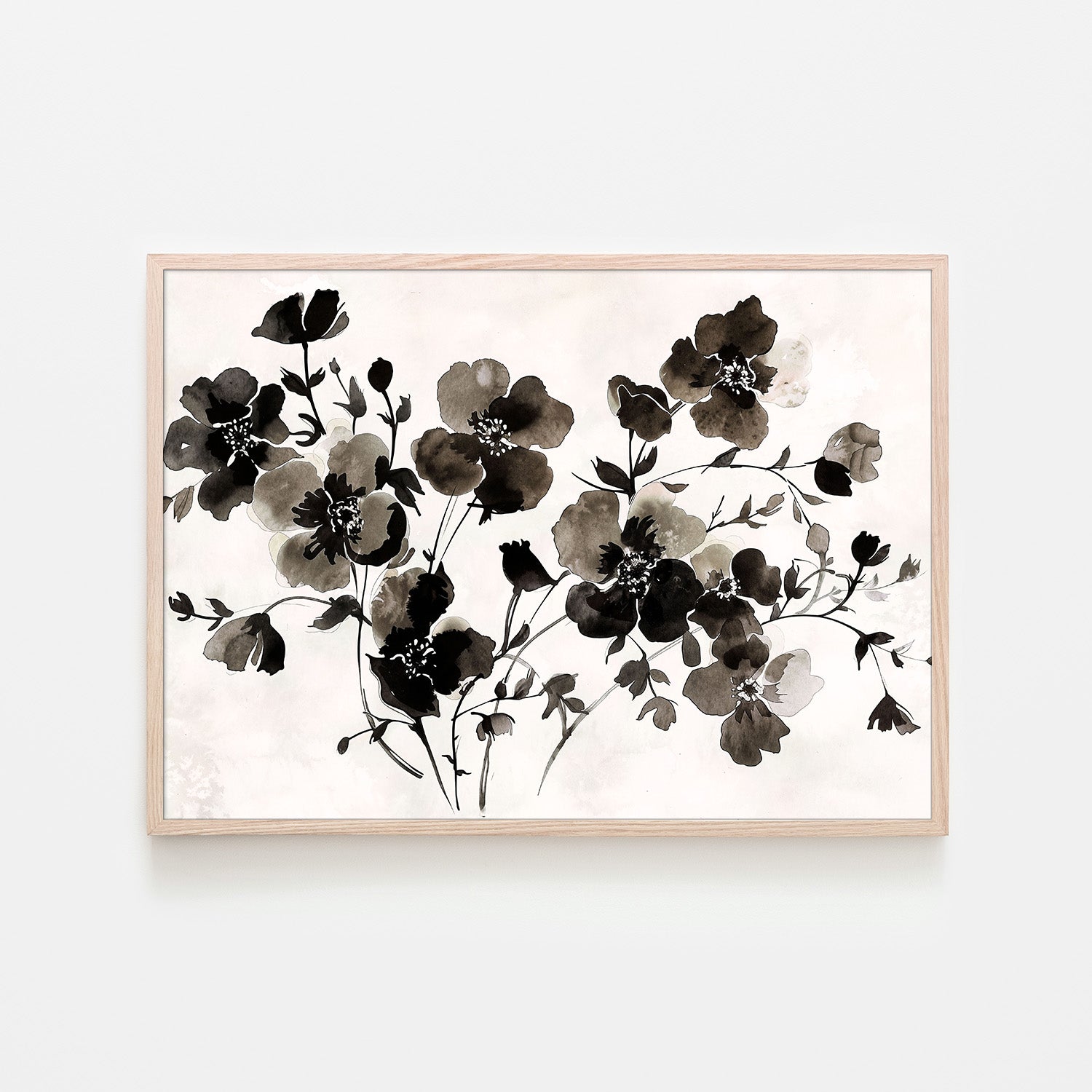 wall-art-print-canvas-poster-framed-Ink Florals, Style A-6