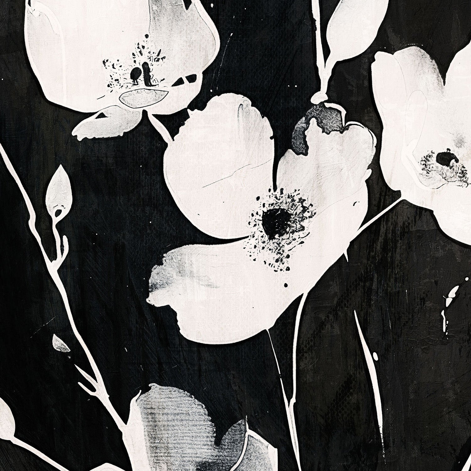 wall-art-print-canvas-poster-framed-Ink & Petals, Style A-10
