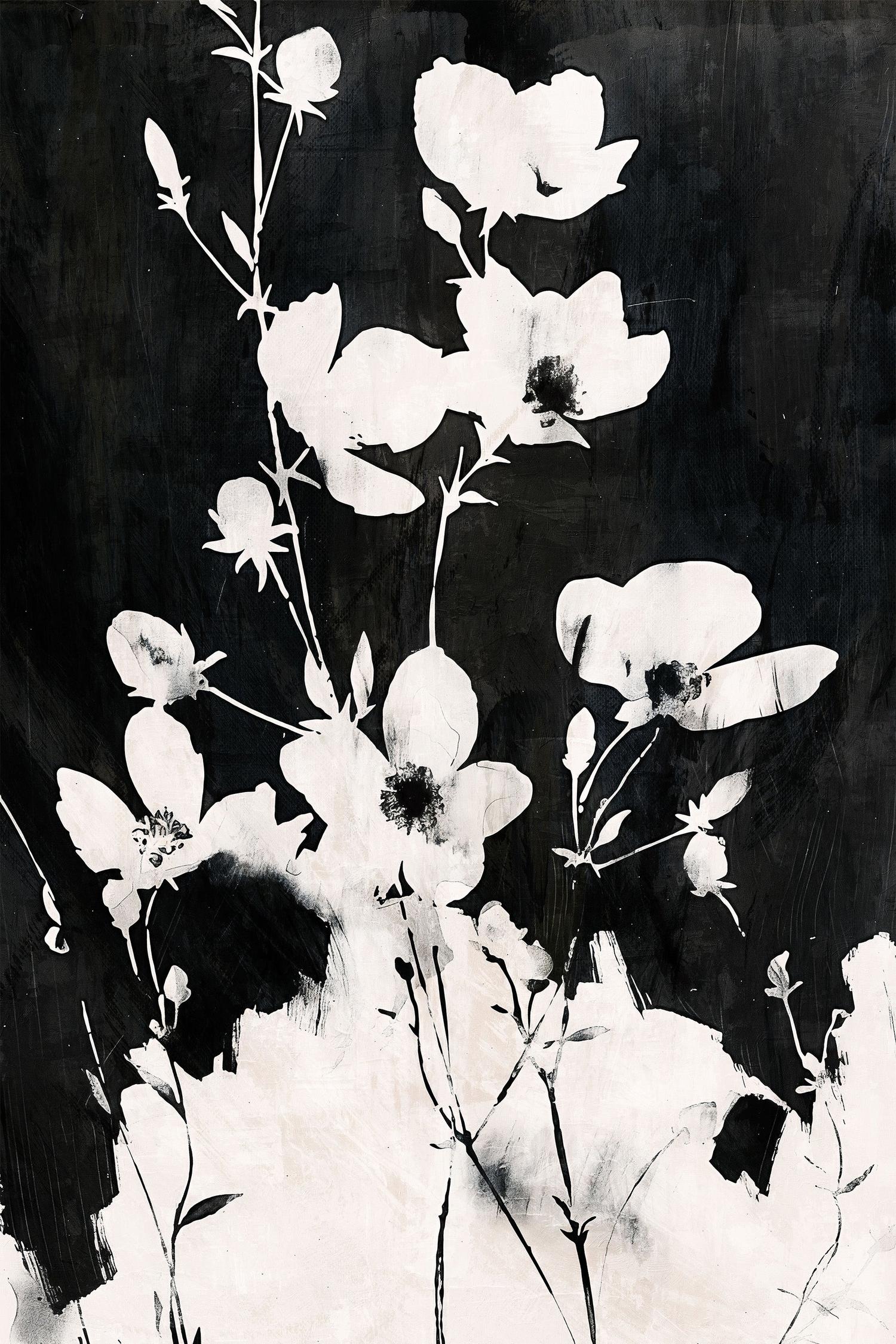 wall-art-print-canvas-poster-framed-Ink & Petals, Style B-1