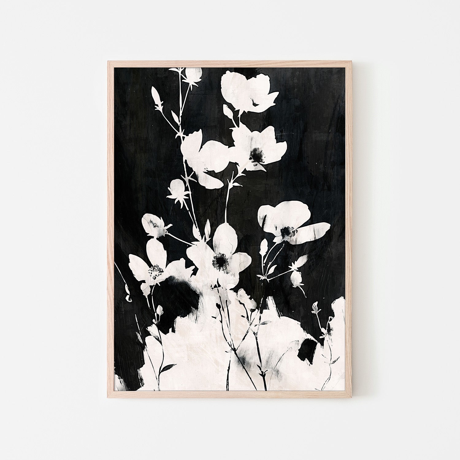 wall-art-print-canvas-poster-framed-Ink & Petals, Style B-6