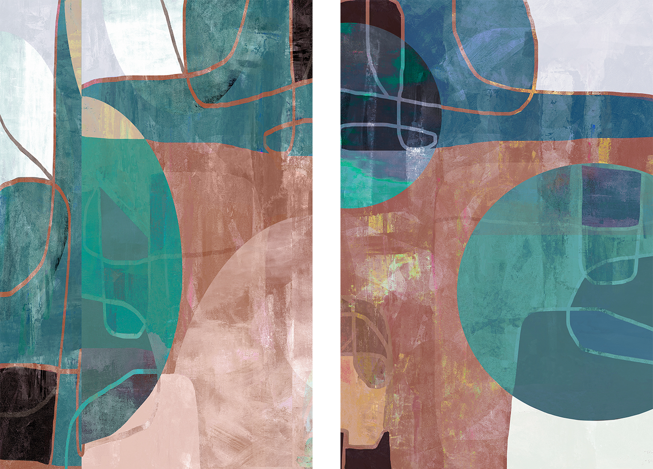 wall-art-print-canvas-poster-framed-Intuition, Style A & B, Set Of 2-1