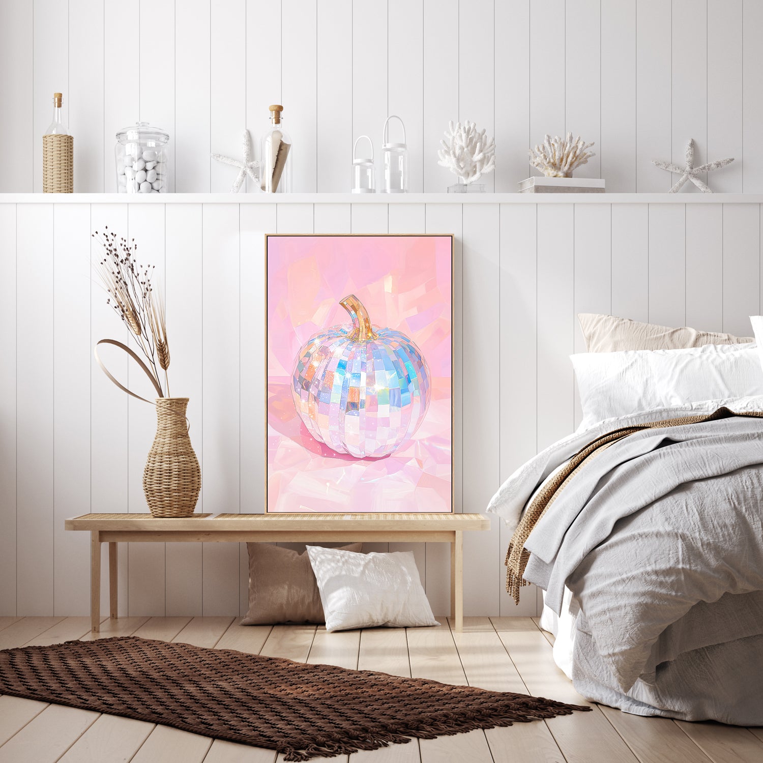 wall-art-print-canvas-poster-framed-Iridescent Disco Ball Pumpkin , By Melloi Art Prints-7
