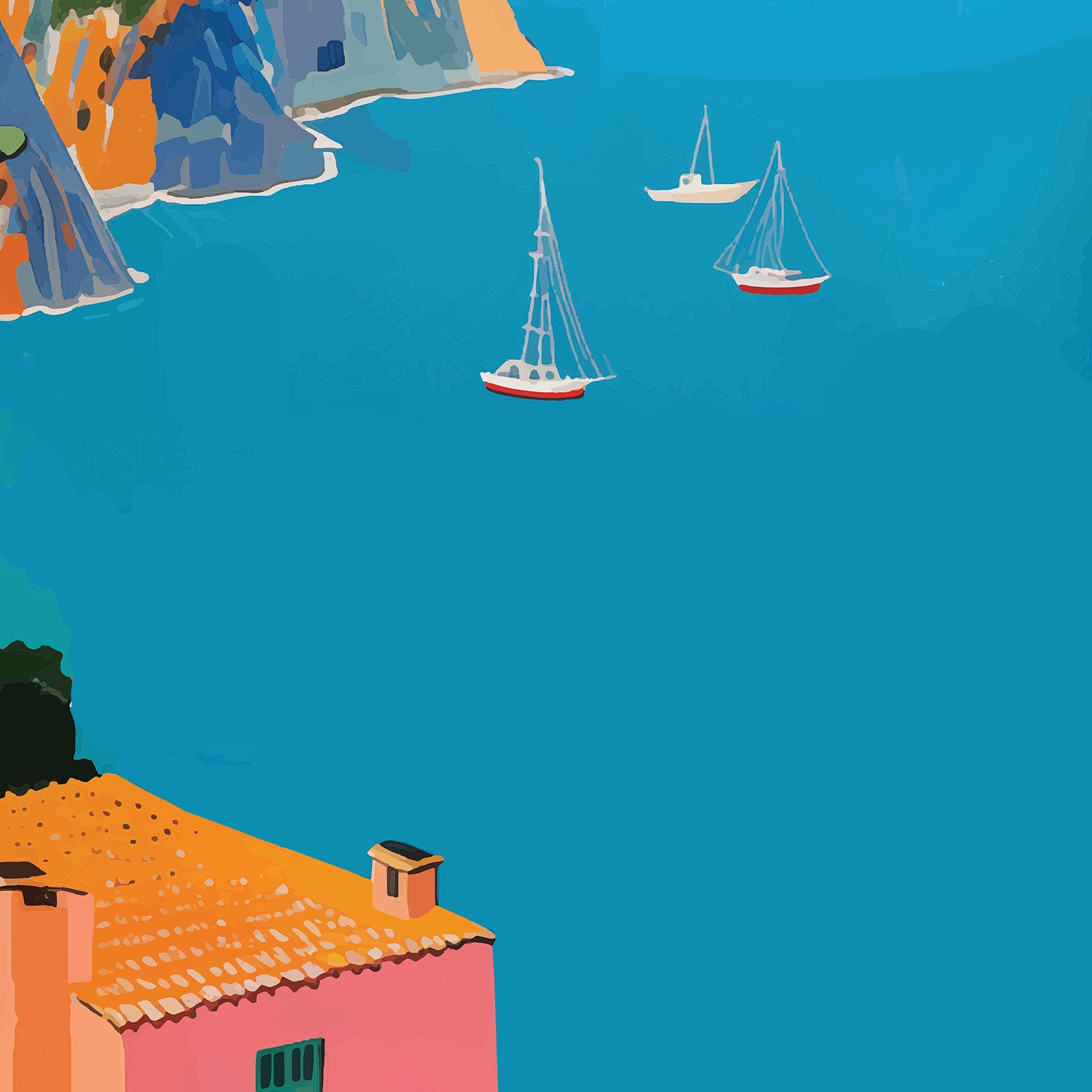 wall-art-print-canvas-poster-framed-Italian Coast, Style A-11