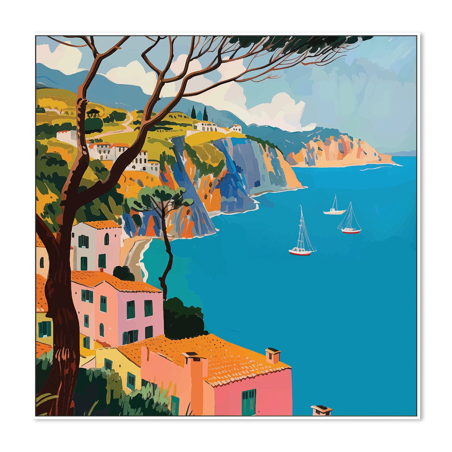 wall-art-print-canvas-poster-framed-Italian Coast, Style A-5