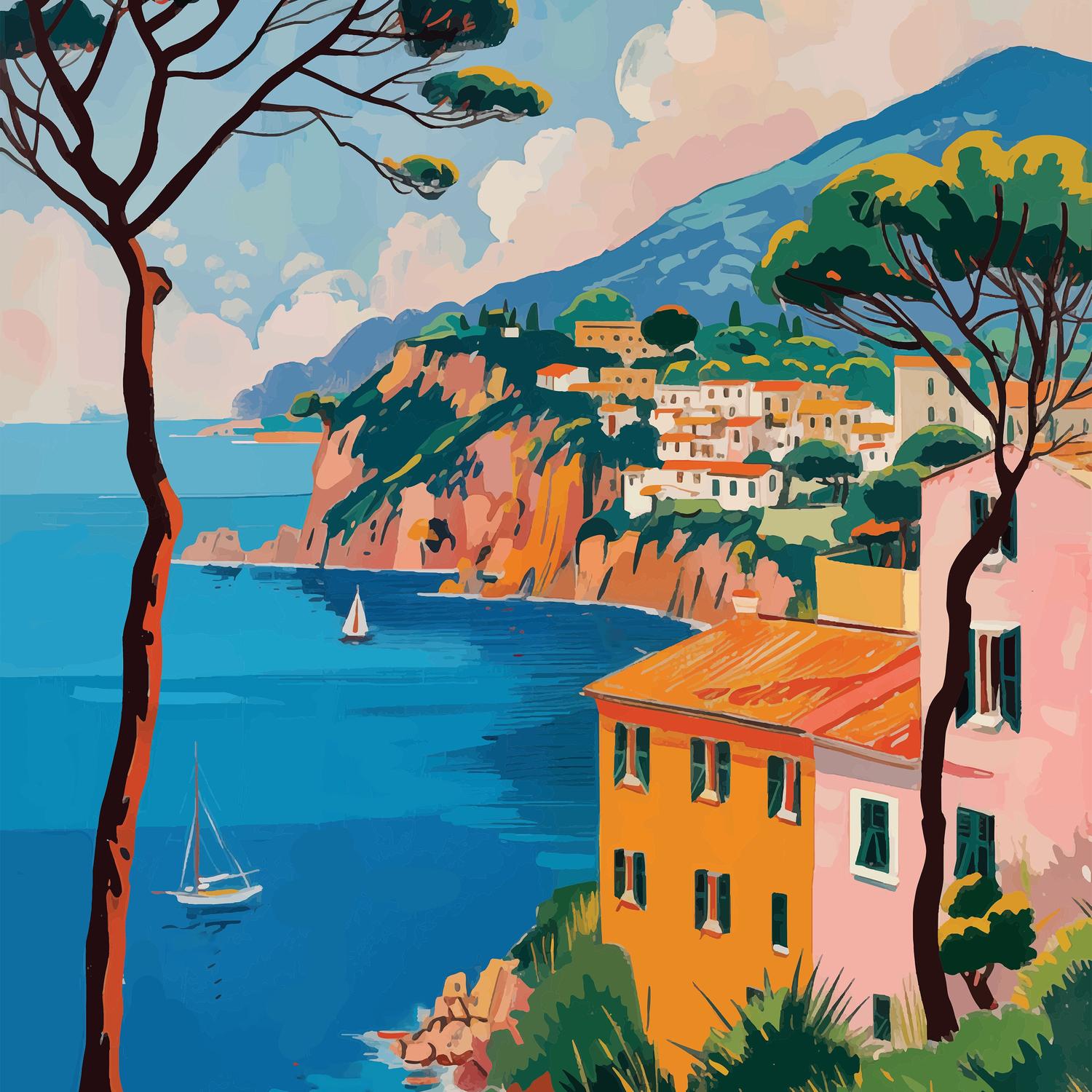 wall-art-print-canvas-poster-framed-Italian Coast, Style B-1